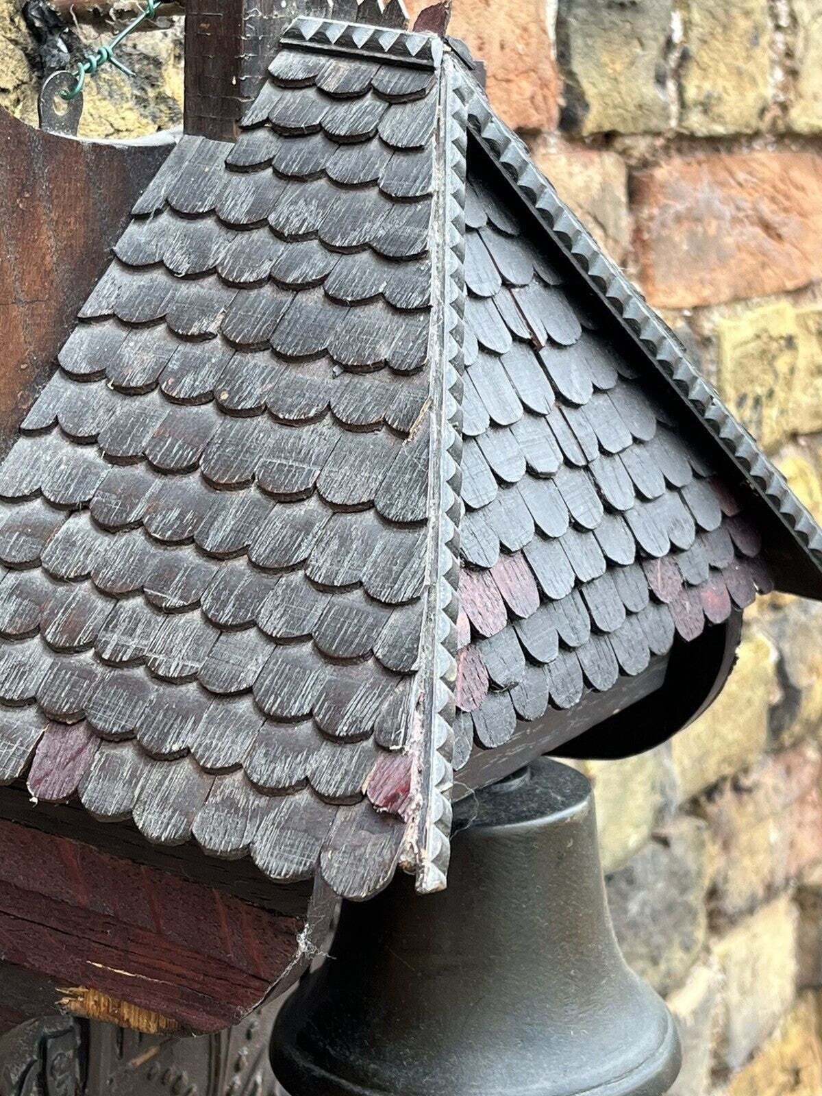 photo vinterior Edwardian Architectural Black Forest Wall Mounted Door Bell, Dinner Bell