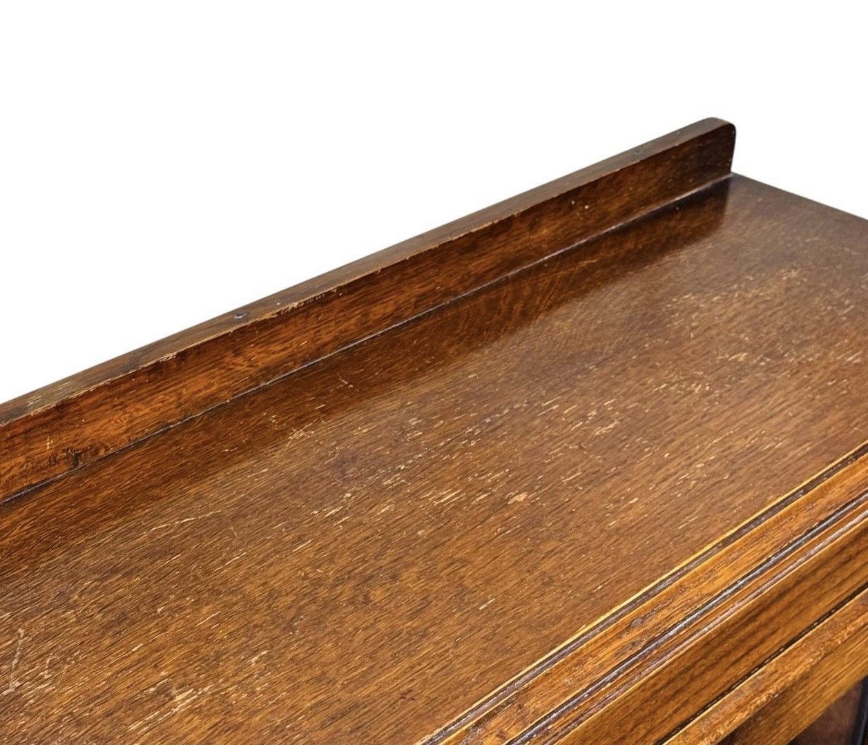 Antique Oak Bookcase C1920s Bunn Feet Quaint photo 245.0