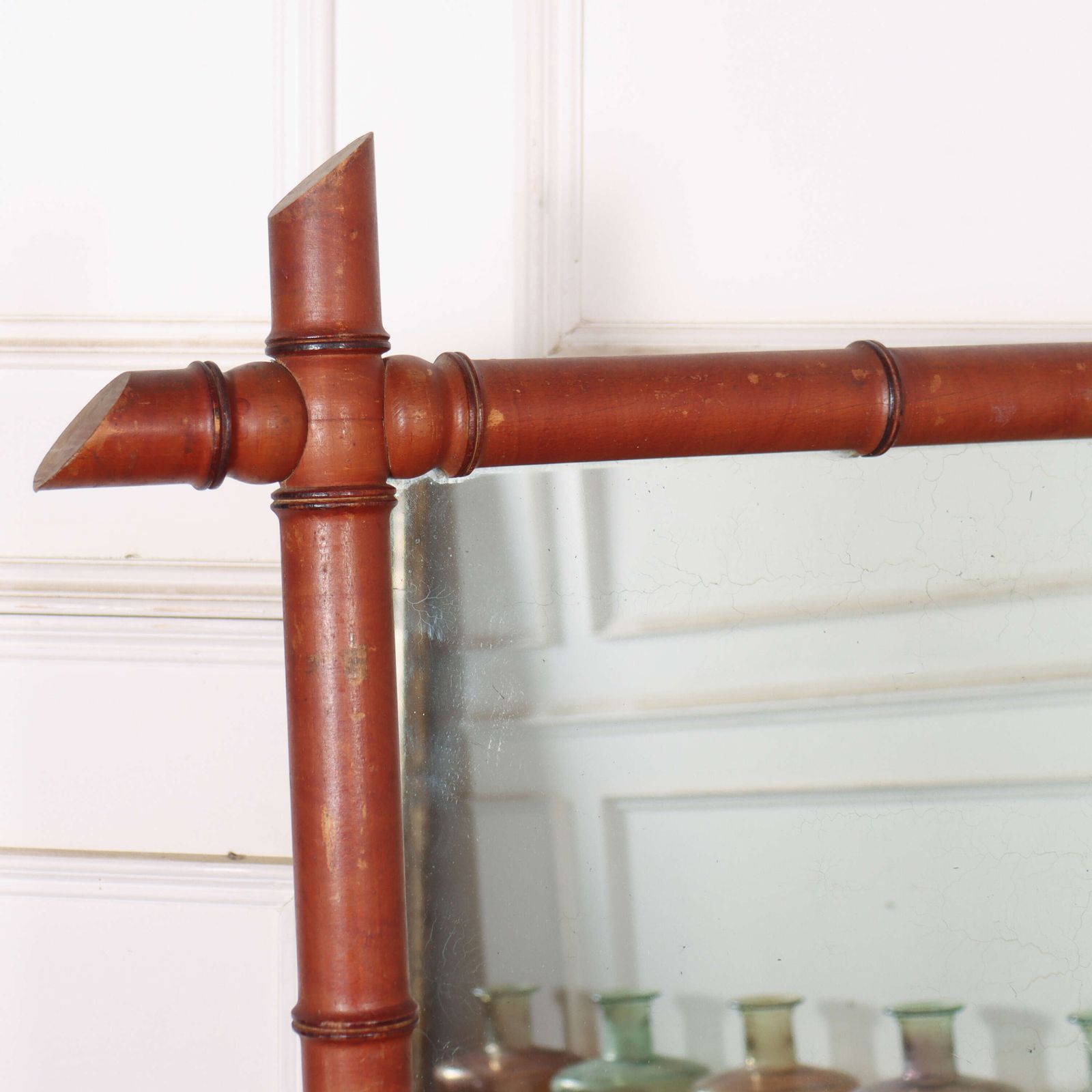 Large French Faux Bamboo Mirror photo furniture