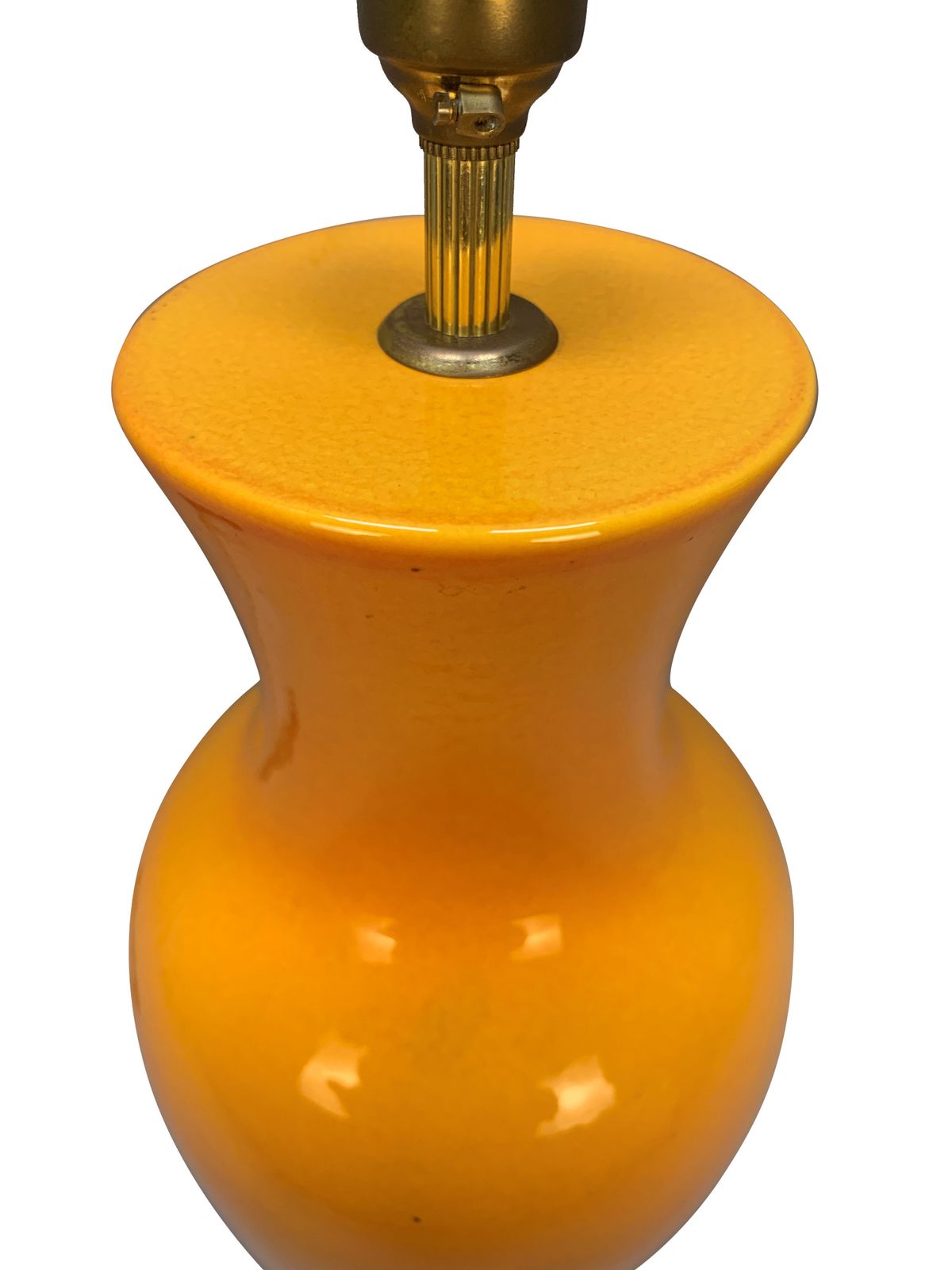 A Pair Of Large 1960's Orange Porcelain Table Lamps photo for sale