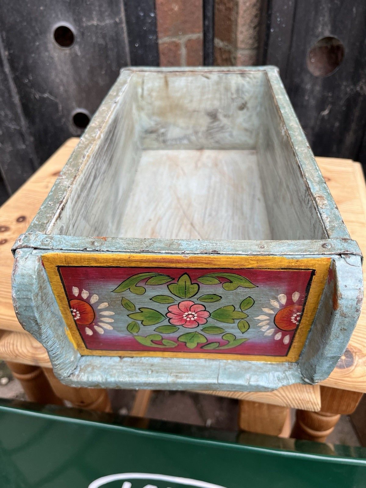 Pair Of Lovely Ornately Hand Painted Reclaimed Vintage Indian Brick Mould photo vinterior