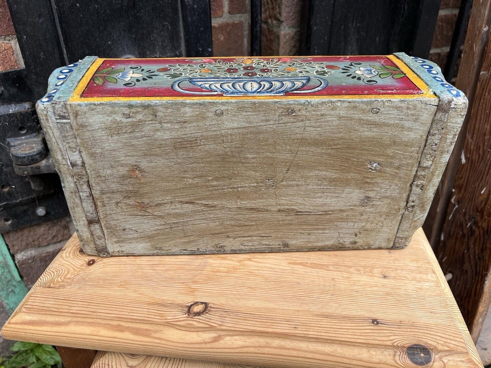 Pair Of Lovely Ornately Hand Painted Reclaimed Vintage Indian Brick Mould photo buy