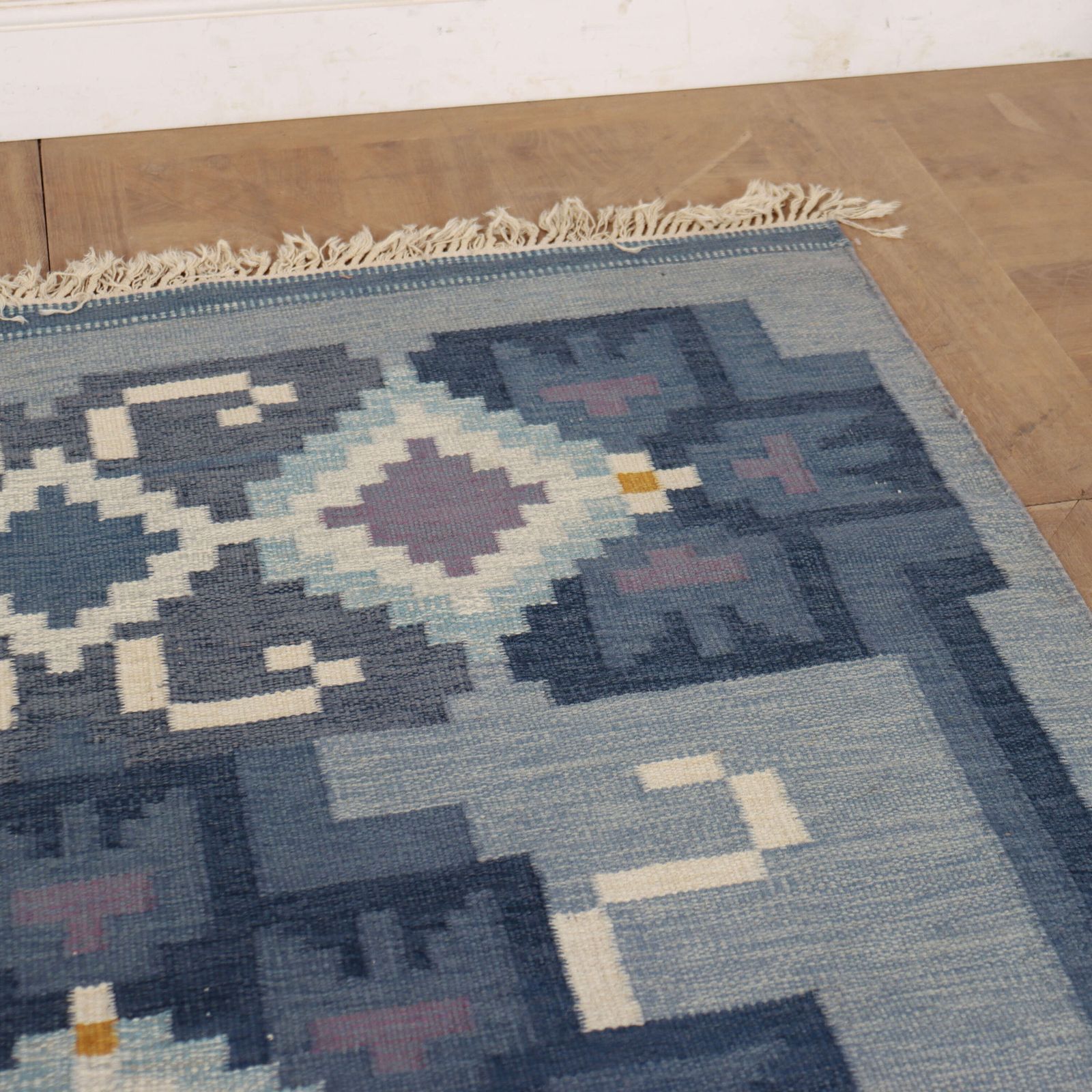 Swedish Mid Century Handmade Flat Weave Rug photo buy