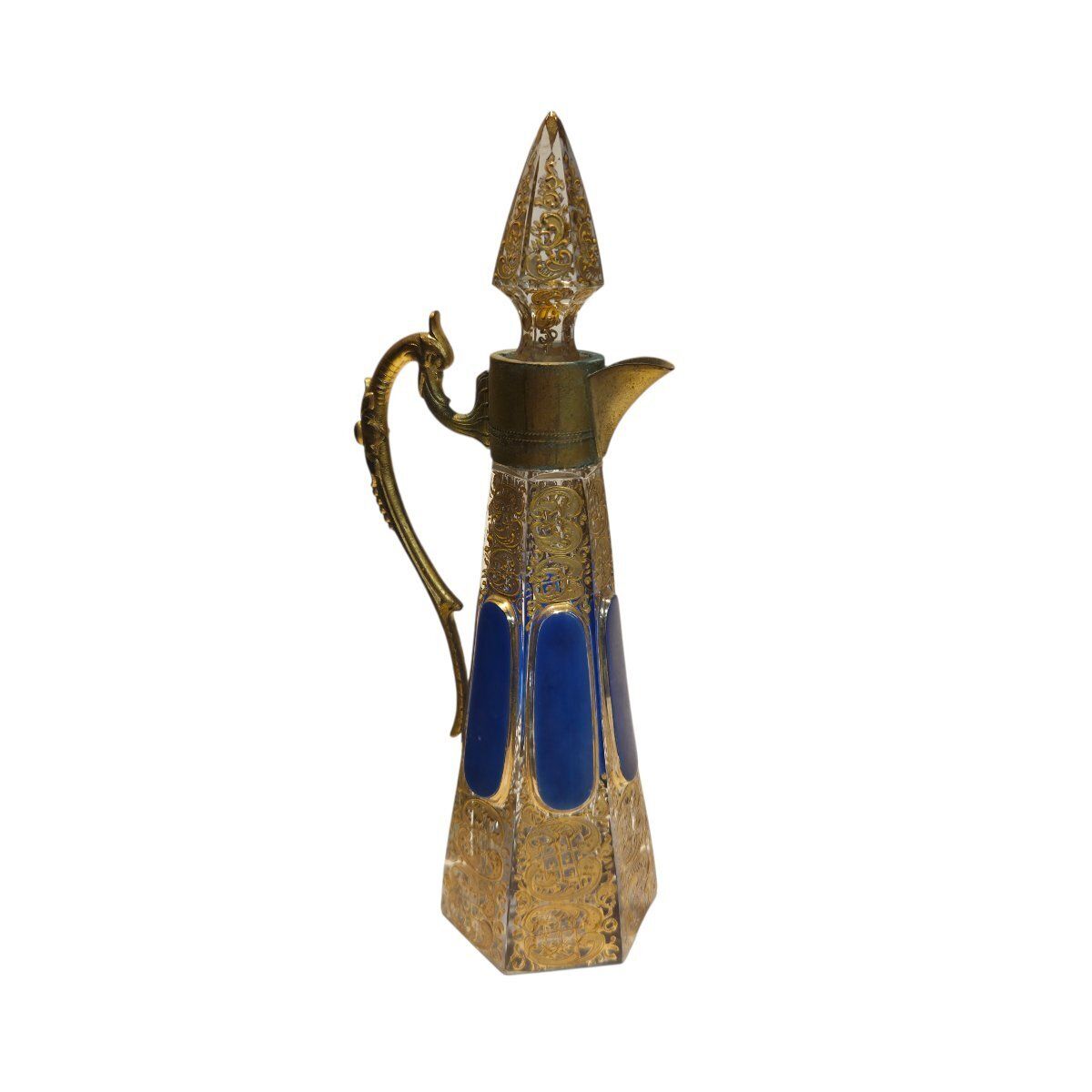 Serving Carafe In Enameled And Gilded Crystal – Bohemia, 19th Century photo furniture