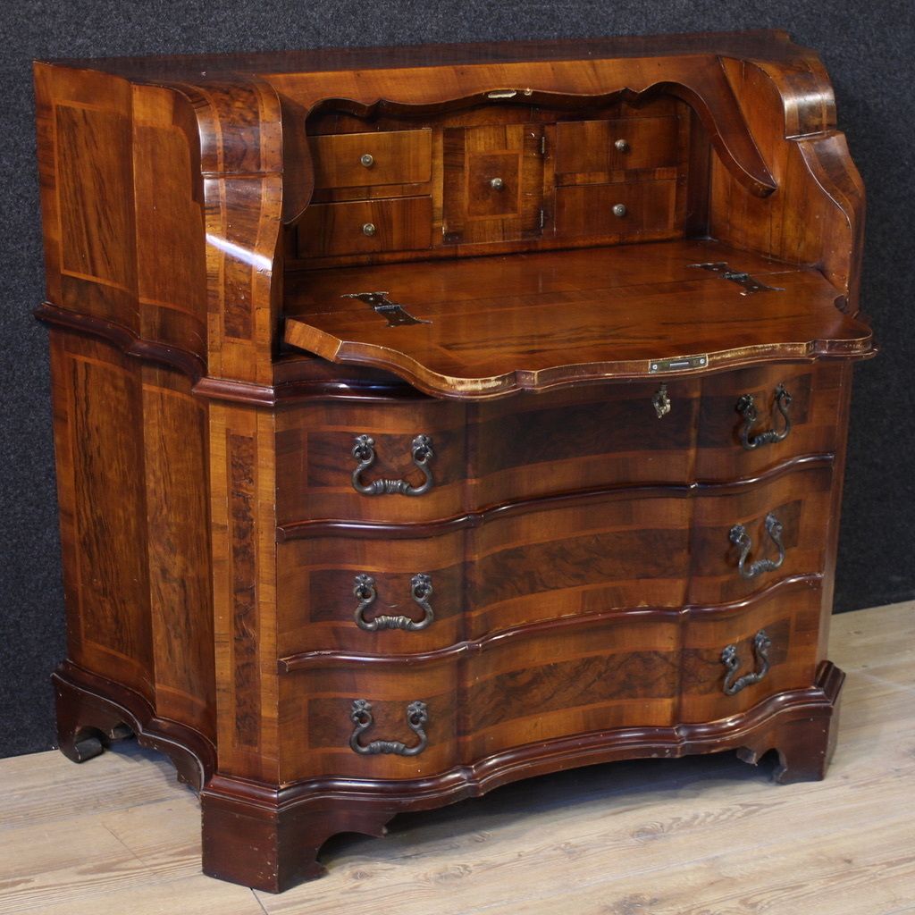 Venetian Bureau In Walnut Wood From The 20th Century photo Furniture