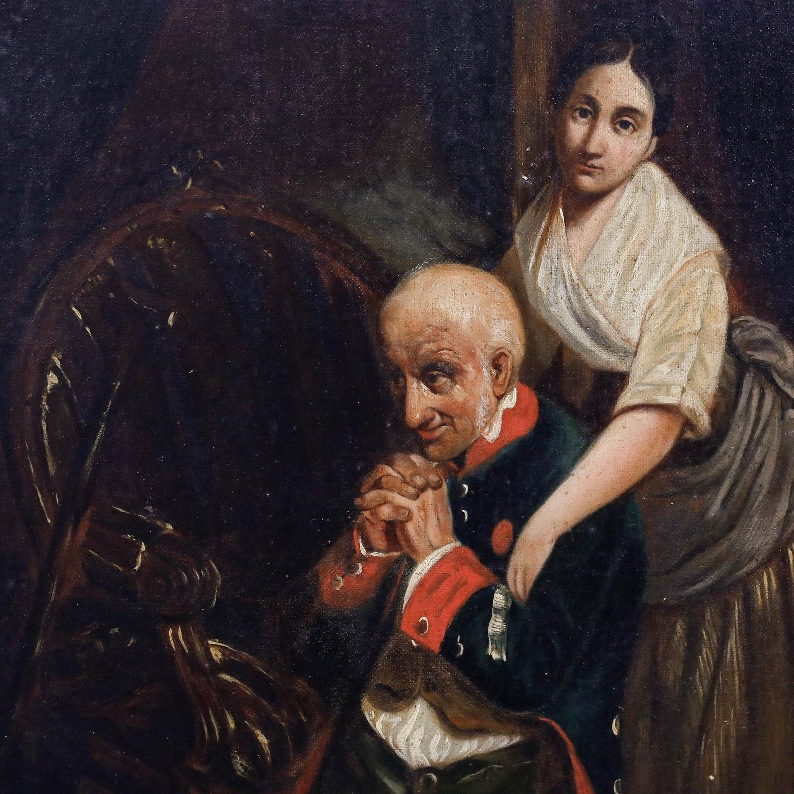 Ulysse Isnard After Claudius Jacquand 1858 Oil, The Prayer Of The Invalid photo Art