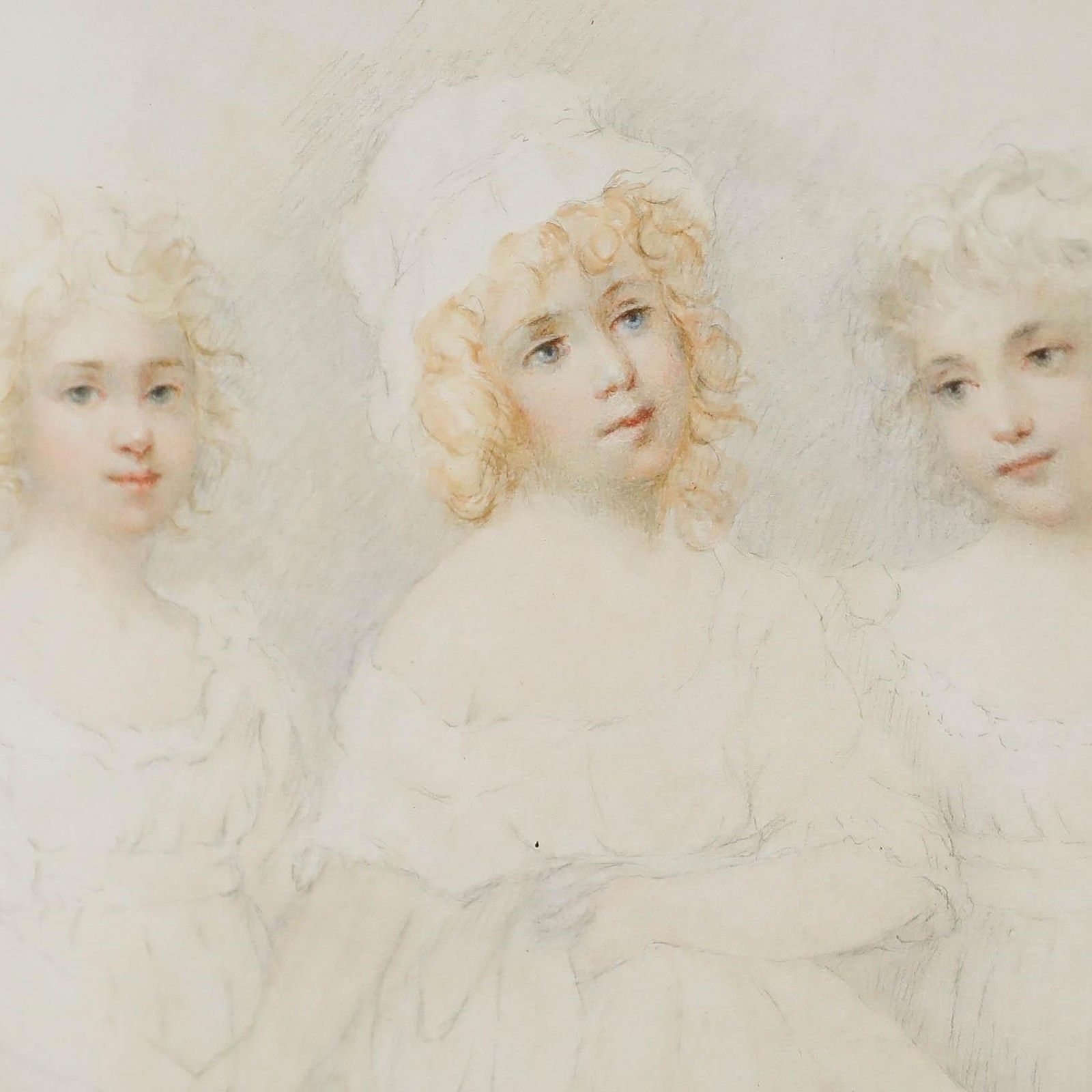 William Redmore Bigg (1755 1828) 1810 Watercolour, Three Girls photo Art