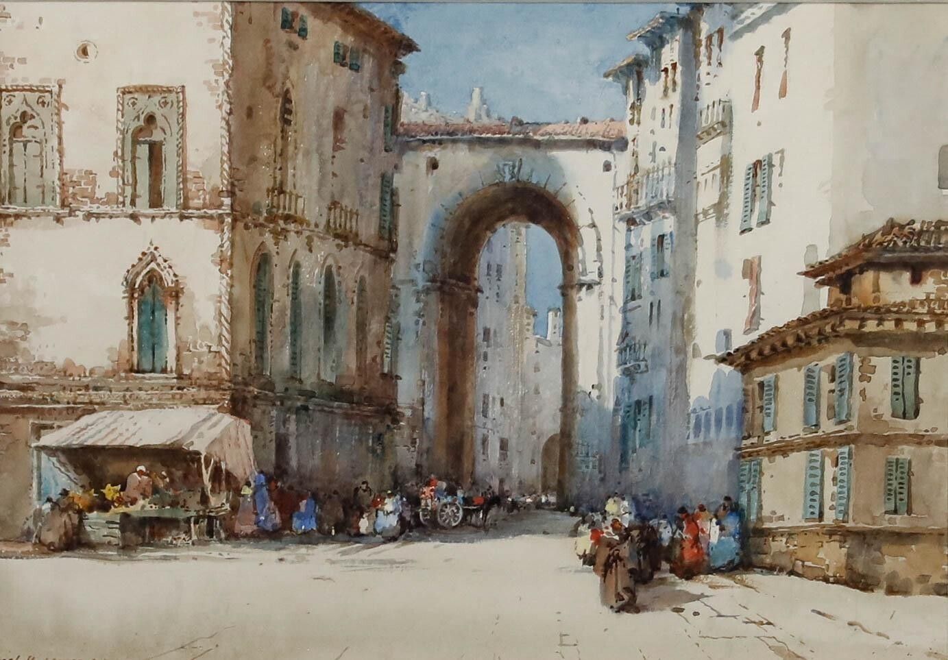 Noel Harry Leaver (1889 1951) Arca Framed Watercolour, An Acient City Archway photo furniture