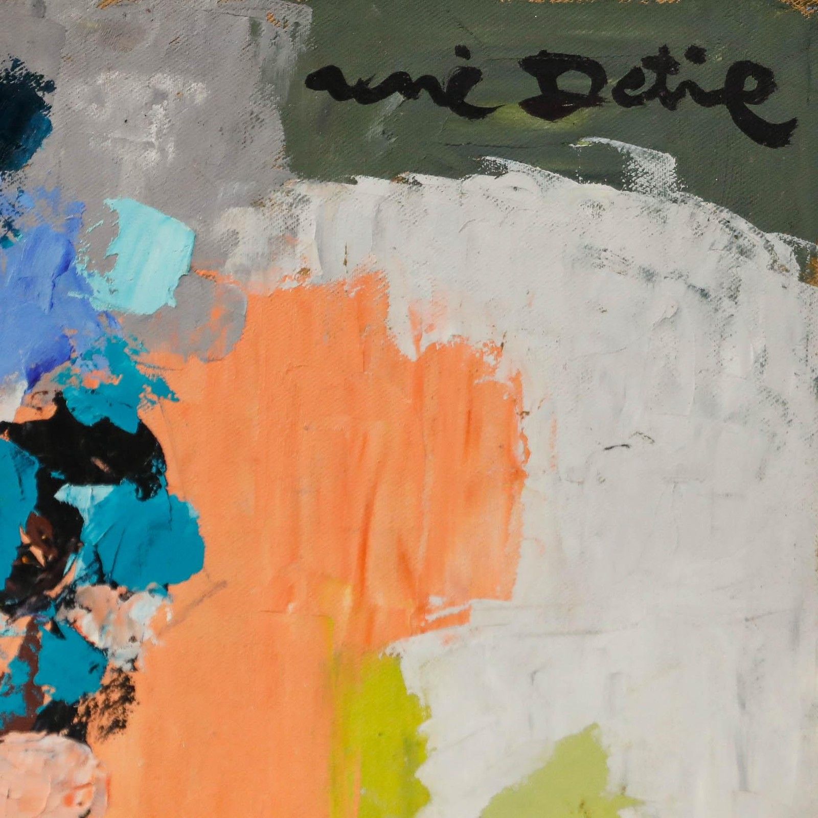 René Detire French School Mid 20th Century Oil, Blue Flowers And Fruit photo vinterior