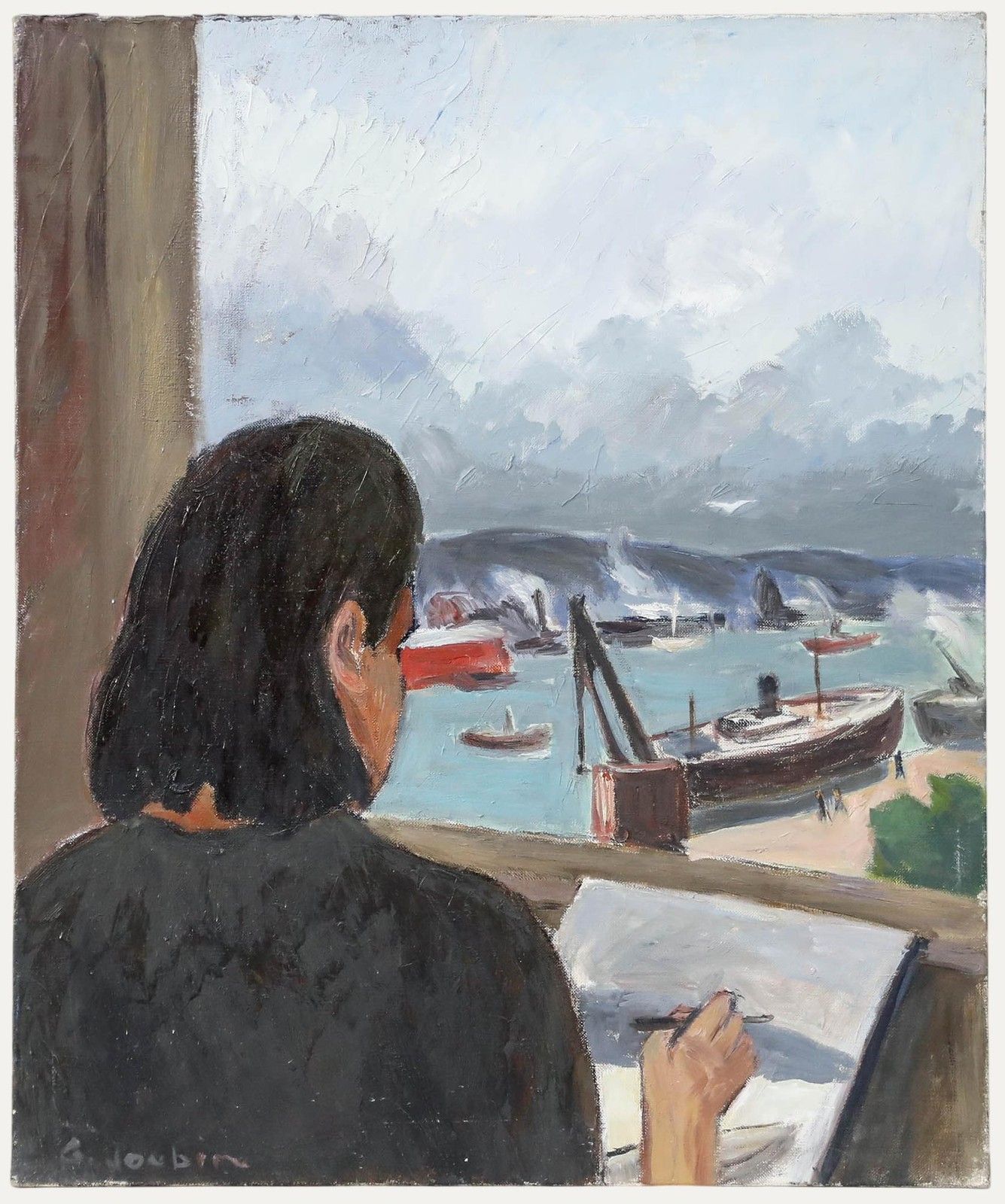 Georges Joubin (1888 1983) 20th Century Oil, Painting The Bay