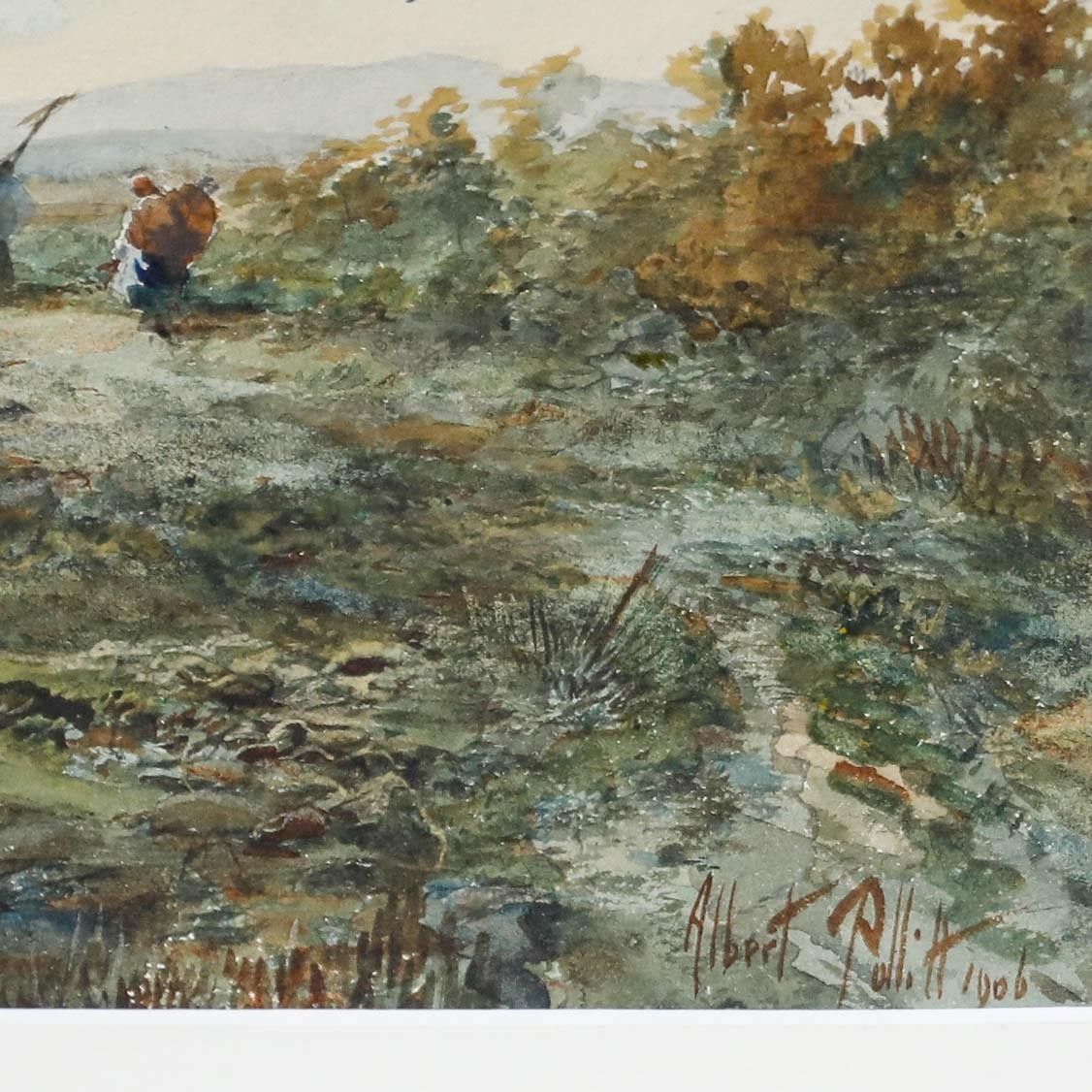 Albert Pollitt (1856 1926) Framed 1906 Watercolour, Haymakers photo vinterior