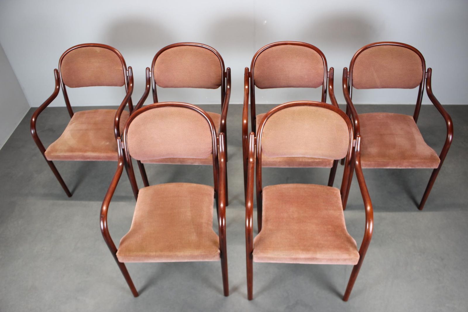 Set Of Six Thonet Vienna Bentwood Armchairs, Austria, 1991 photo for sale