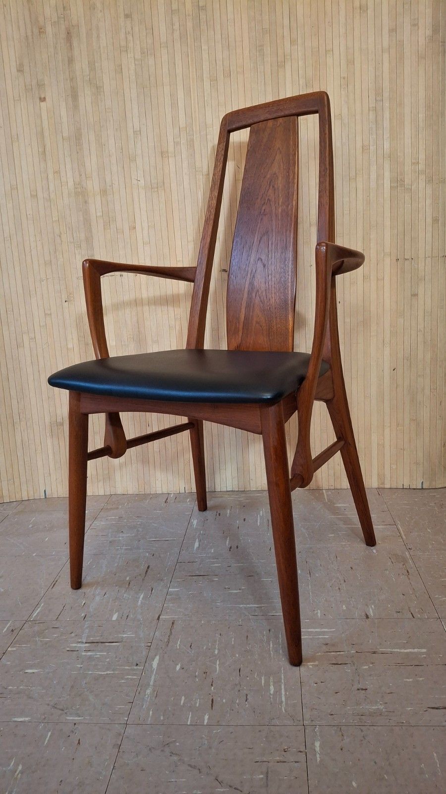 1300.0 Fab Vintage Set Of 4 Danish Teak Niels Koefoed Eva Dining Carver Chairs Black photo