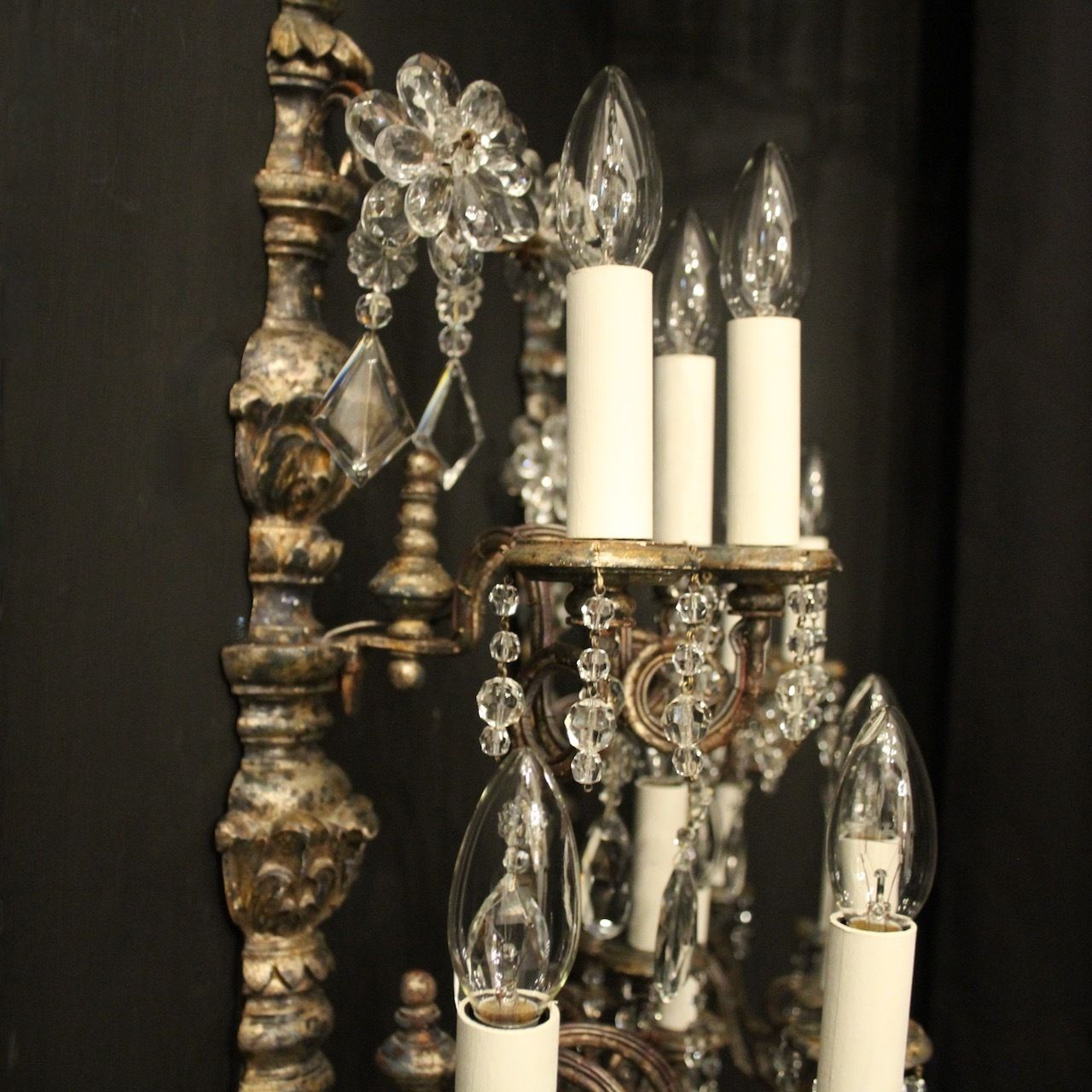 photo for sale Italian Florentine 7 Light Giltwood Wall Lights