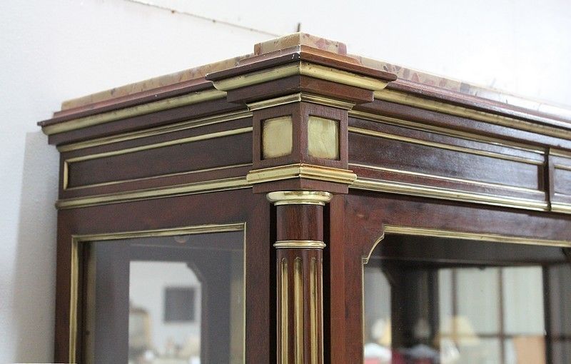 Vitrine 3 Faces Louis XVI, 19th Century photo Furniture