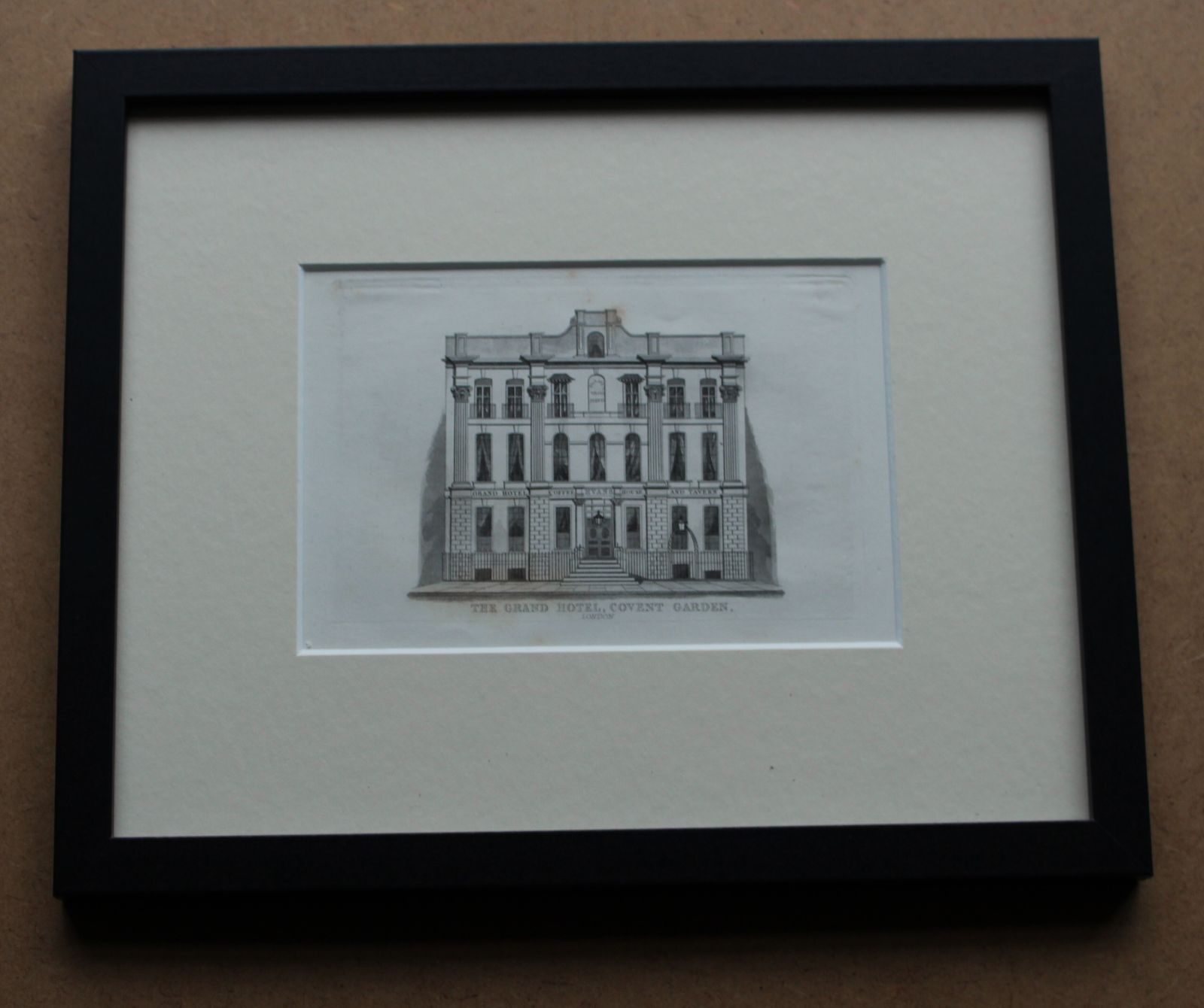 A Framed Engraving 'The Grand Hotel, Covent Garden, London.' C1858