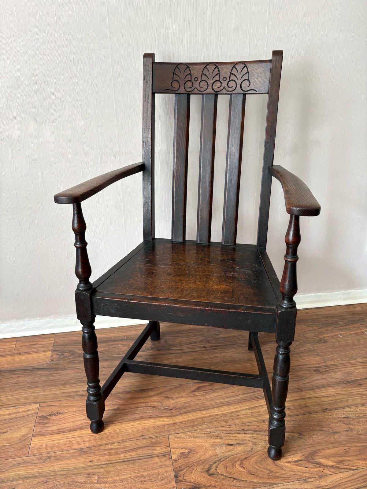 Antique C1910 Mahogany Hall Seat/Bedroom Fireside Chair