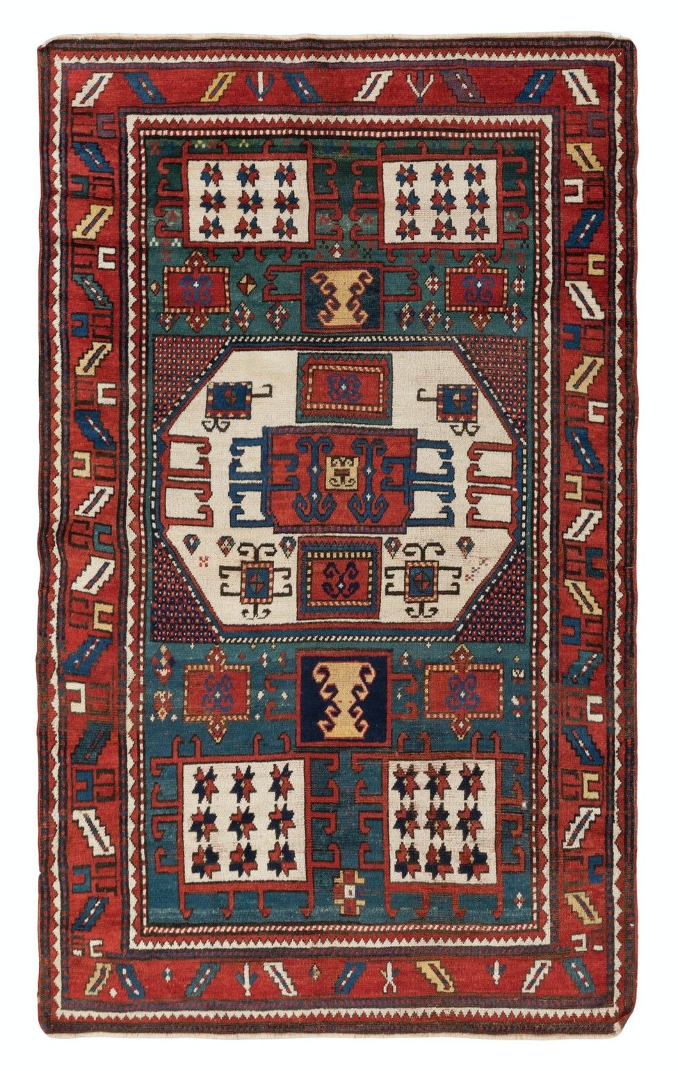4.5x6.8 Ft Antique Karachopt Kazak Rug, South Caucasus, Late 19th Century