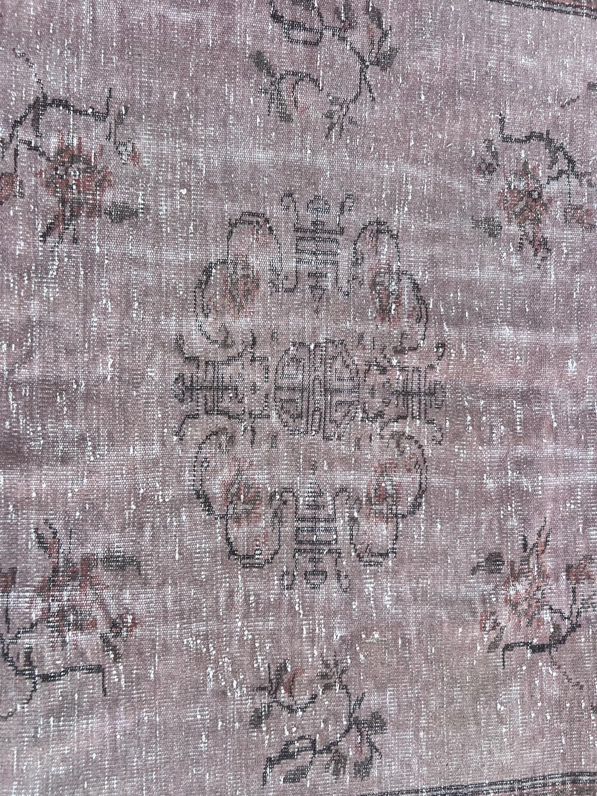 5.5x8.5 Ft Contemporary Handmade Low Pile Turkish Wool Area Rug In Brown Color photo Textiles