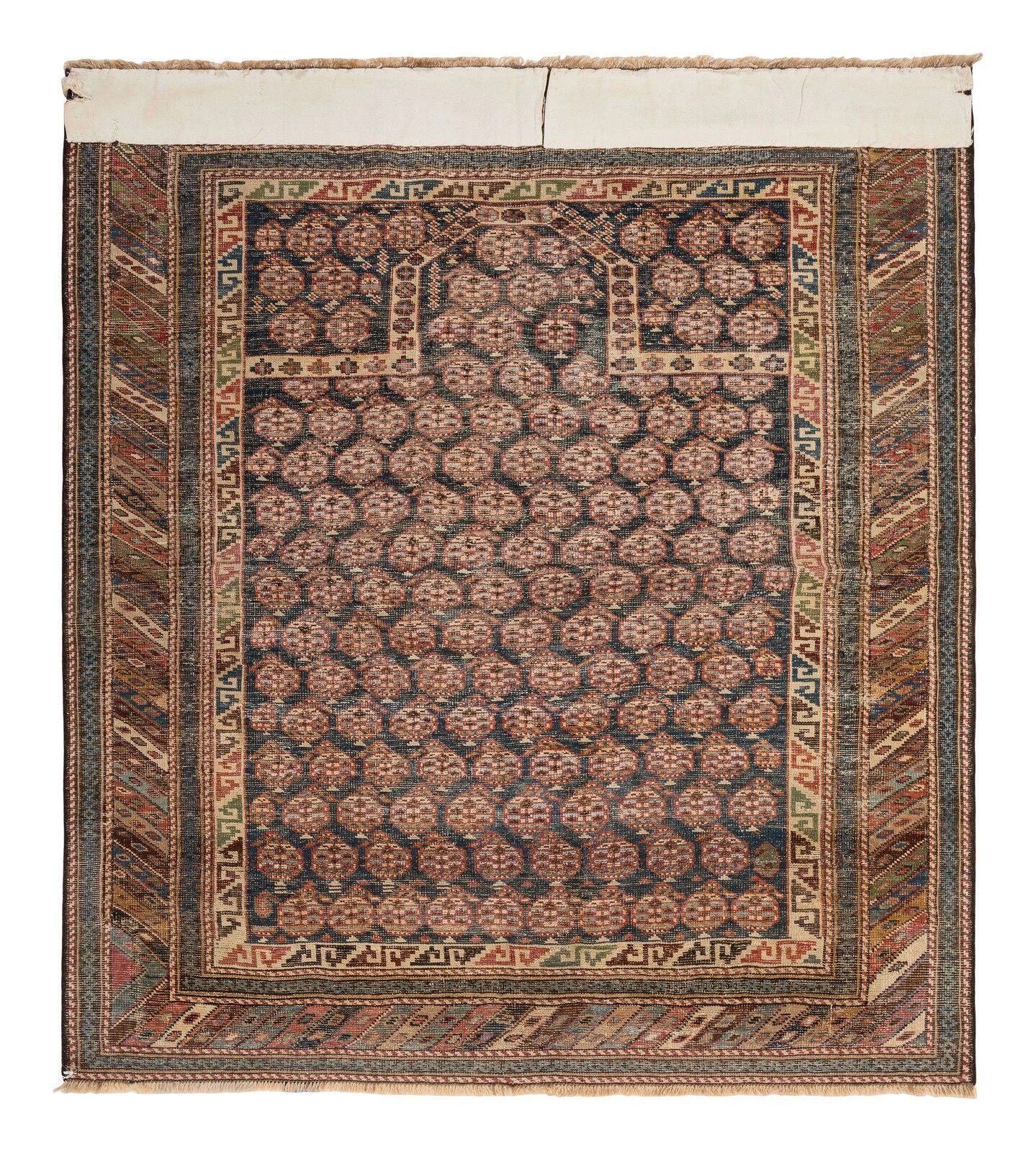 3.7x4.4 Ft Antique Shirvan Prayer Rug, East Caucasus, Late 19th Century photo furniture