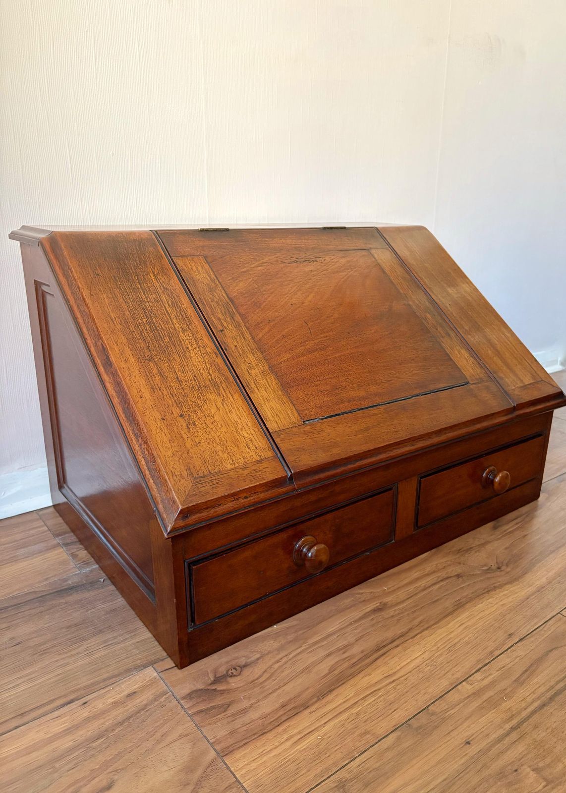 Antique Early 20thc Mahogany Tabletop Scribes/Clerks Desk photo vinterior