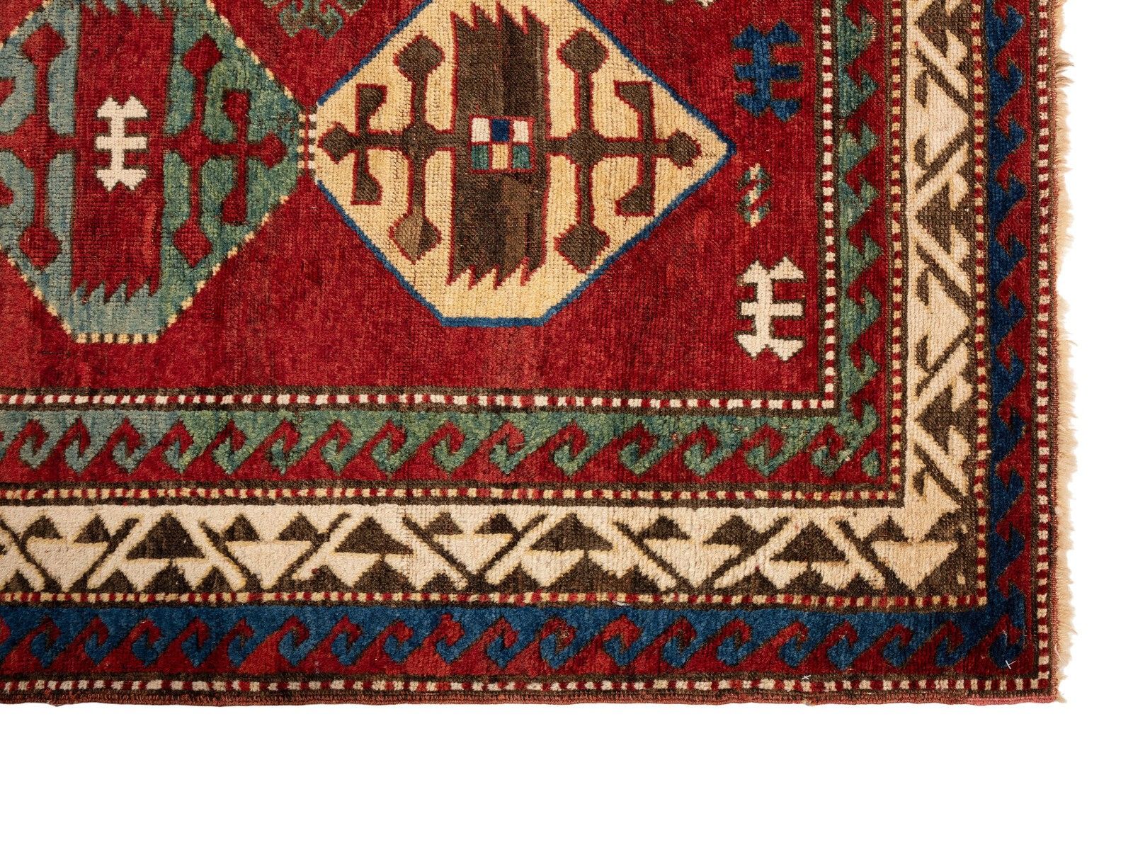 4.8x8 Ft Antique Borchalo Kazak Rug, South Caucasus, Late 19th Century photo for sale