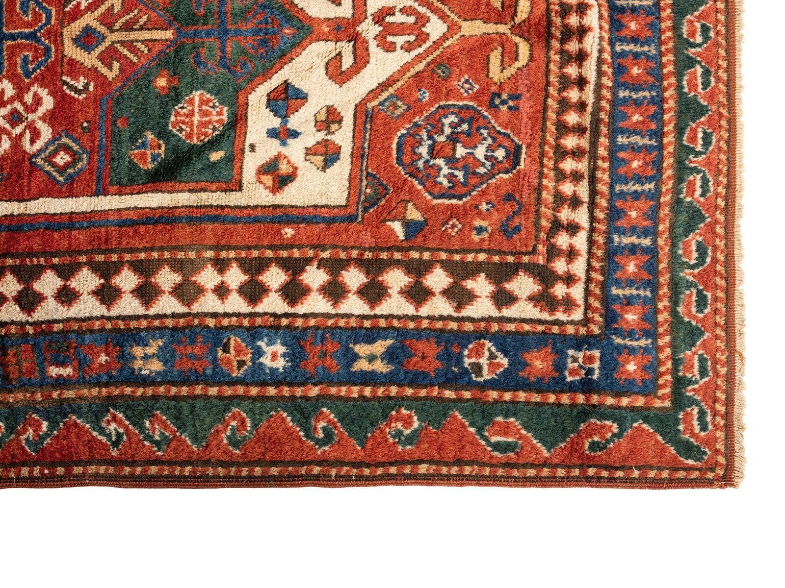 4x7.3 Ft Antique Kazak Rug, South Caucasus, Dated 1888 (Islamic Solar Date 1305) photo for sale