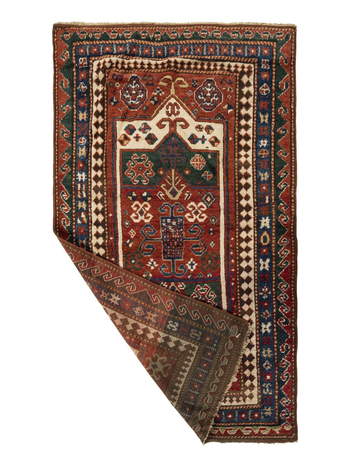 4x7.3 Ft Antique Kazak Rug, South Caucasus, Dated 1888 (Islamic Solar Date 1305) photo Textiles