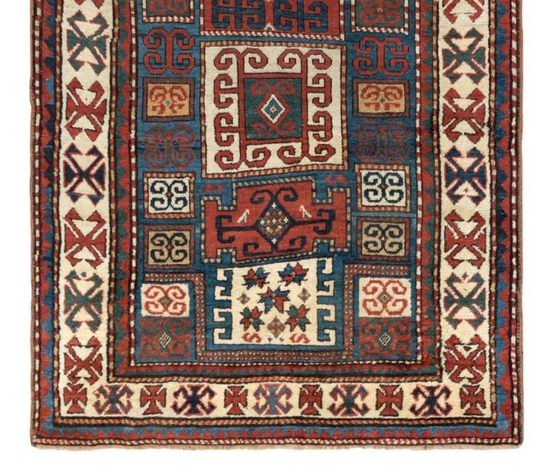 4.4x7.7 Ft Antique Karatchoph (Karachov) Kazak Rug, Ca 1880, South Caucasus photo for sale