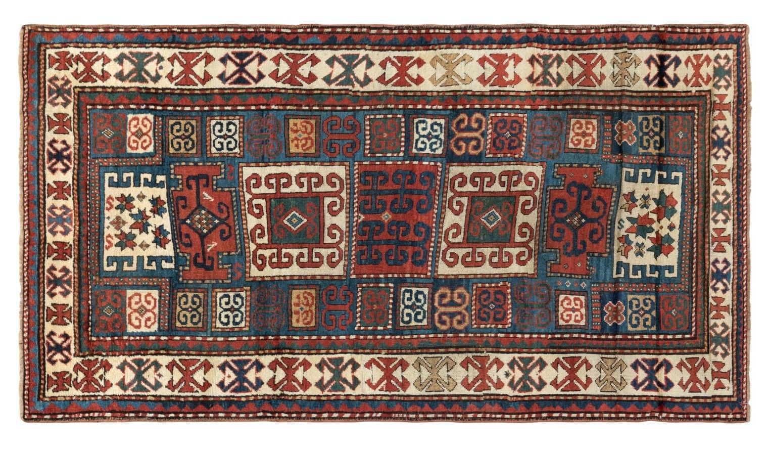 4.4x7.7 Ft Antique Karatchoph (Karachov) Kazak Rug, Ca 1880, South Caucasus photo Textiles