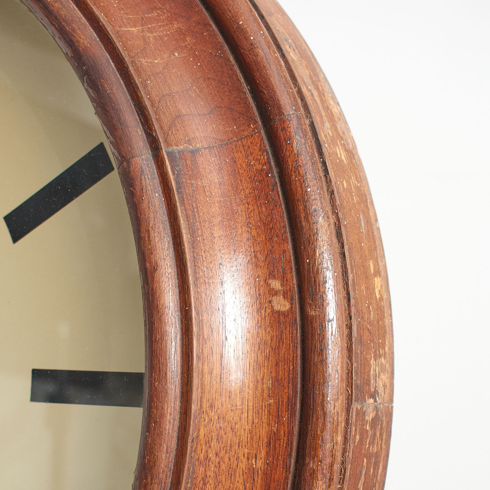Large Antique Wooden Gents Of Leicester Station Wall Clock – B photo for sale