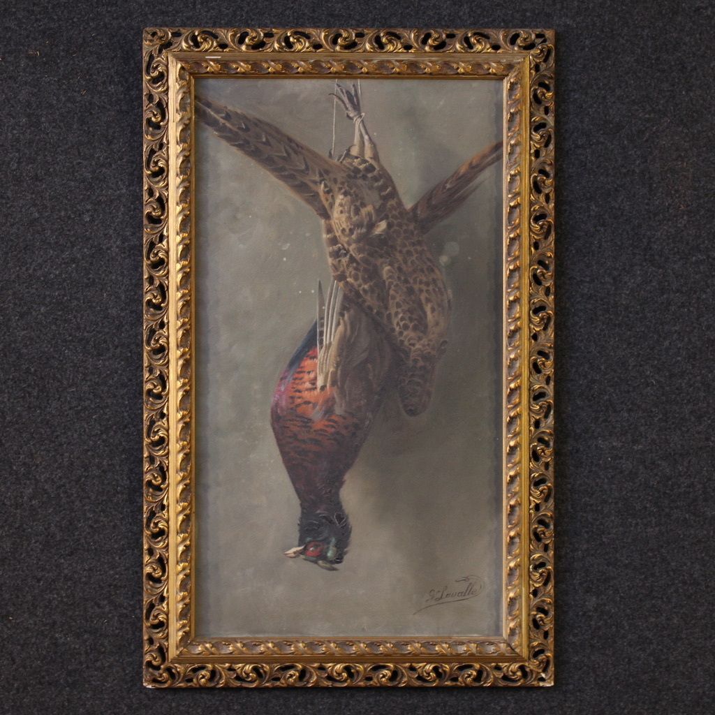 Signed Still Life Painting With Game From The 20th Century