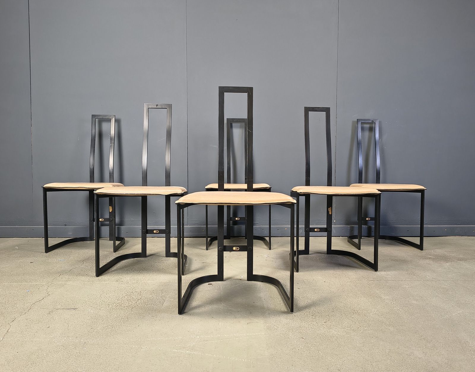 Gastone Rinaldi Postmodern  Dining Chairs For Thema Italy, 1980s   Set Of 6