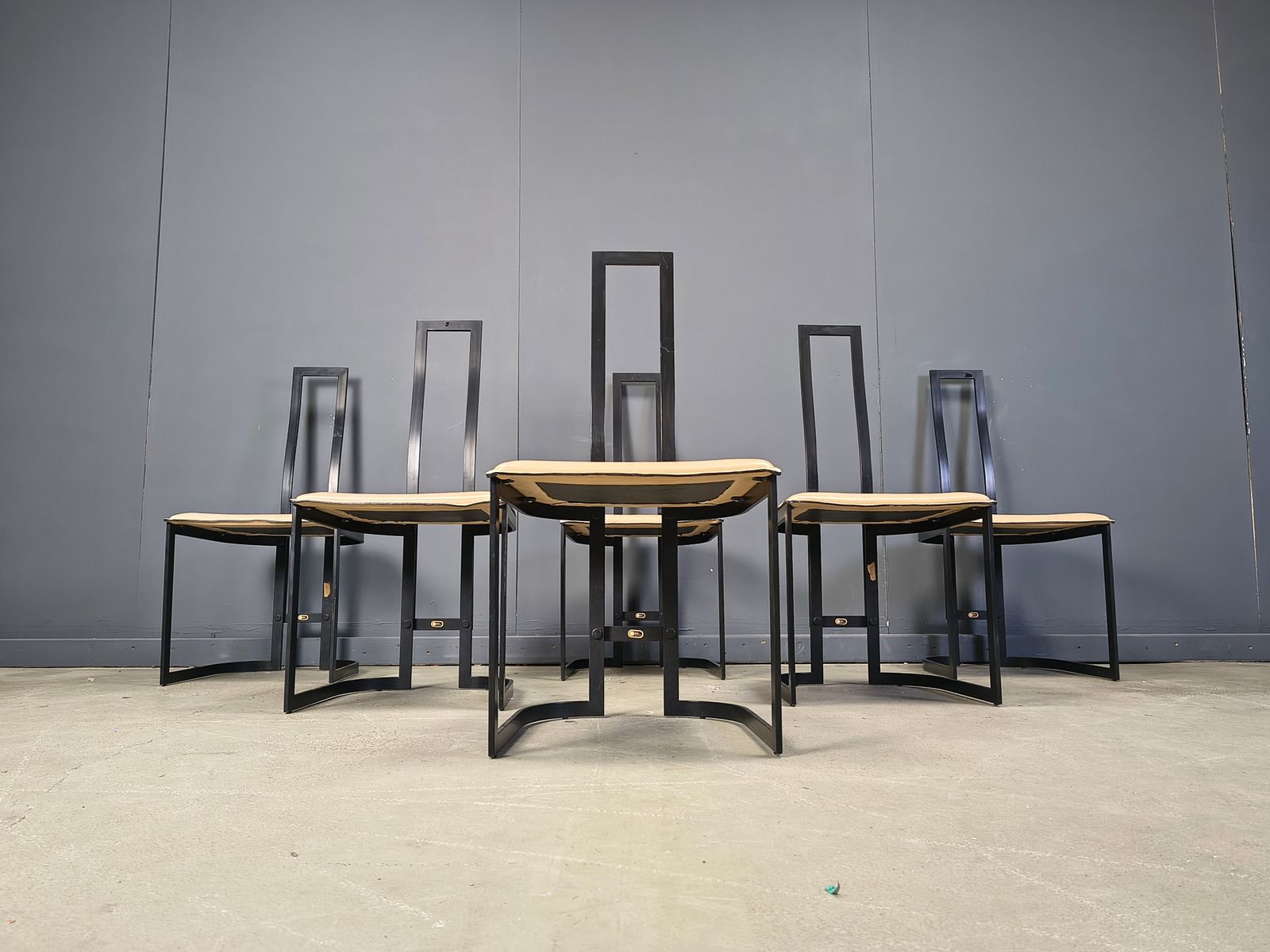 Furniture Gastone Rinaldi Postmodern  Dining Chairs For Thema Italy, 1980s   Set Of 6 photo
