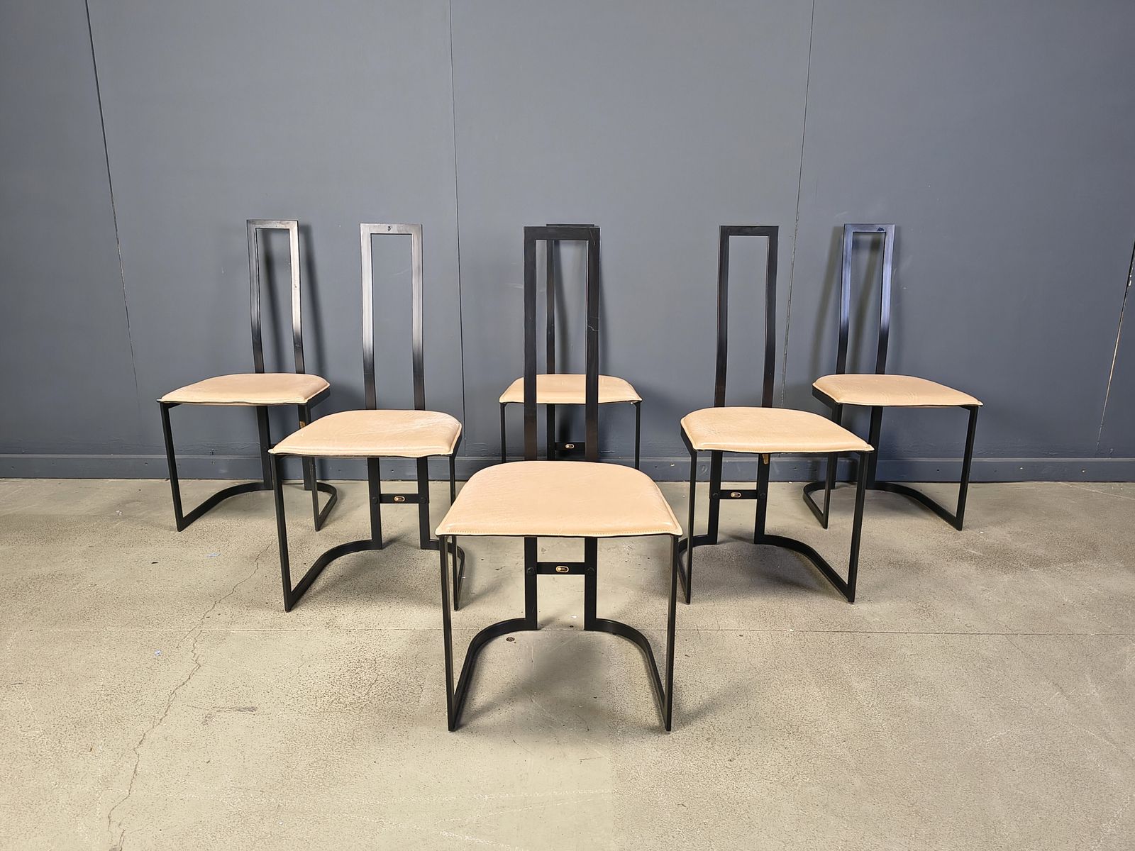 1500.0 Gastone Rinaldi Postmodern  Dining Chairs For Thema Italy, 1980s   Set Of 6 photo