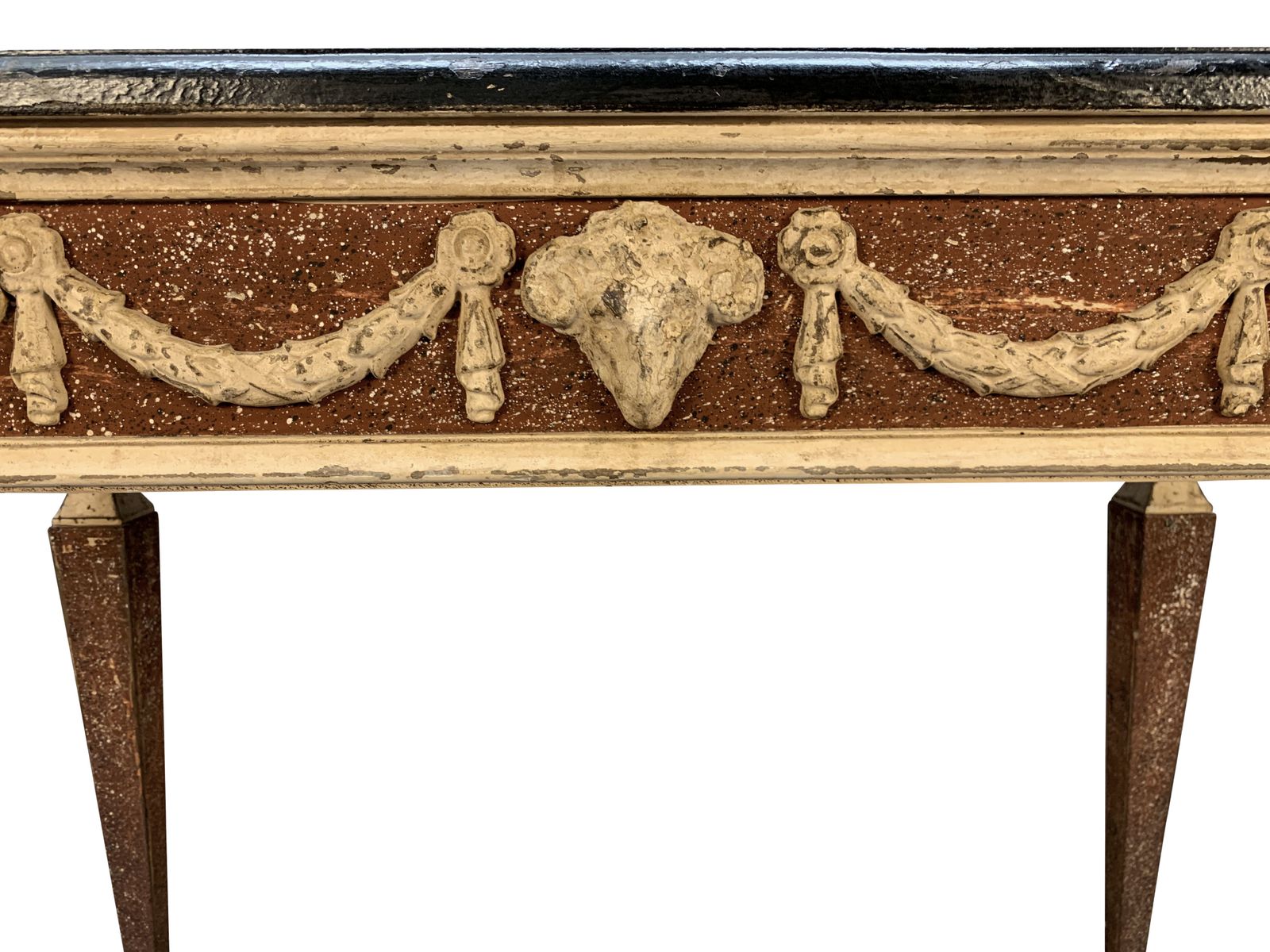 An XVIII Century Italian Neo Classical Faux Porphyry & Marble Console Table photo vinterior