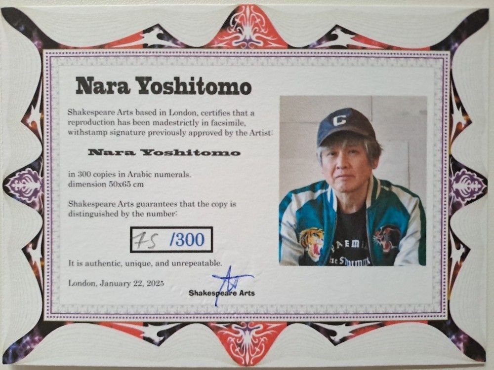Nara Yoshitomo Signed Girl Certificate photo Art