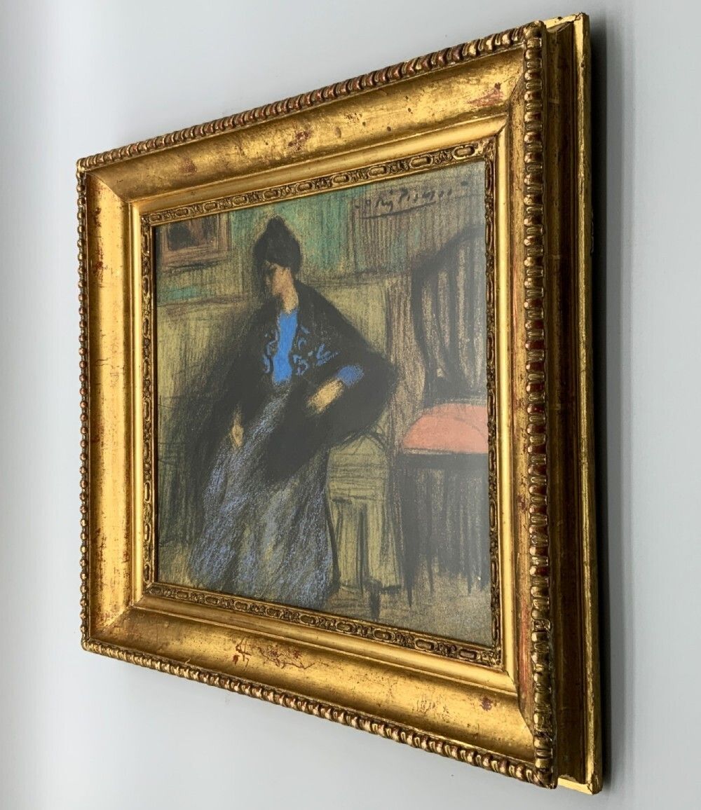 Rare Ltd Ed Pablo Picasso Femme Au Chale Lithograph & Pochoir Portrait Picture photo for sale