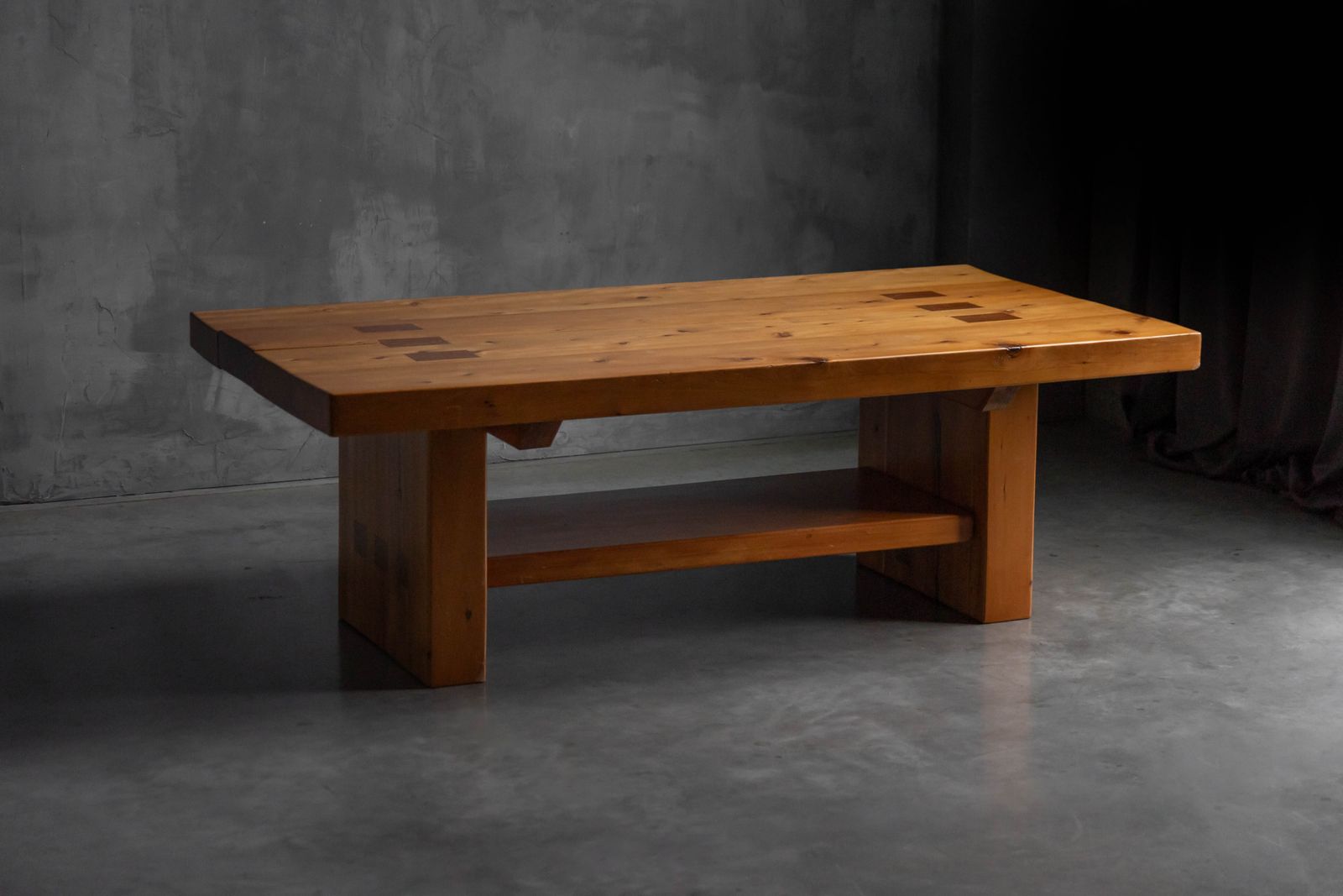Elmwood Dining Table In The Style Of Pierre Chapo, 1960s photo vintage