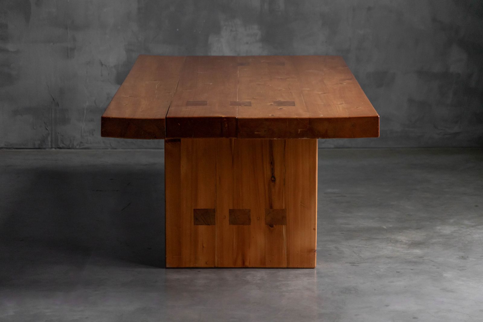 Furniture Elmwood Dining Table In The Style Of Pierre Chapo, 1960s photo
