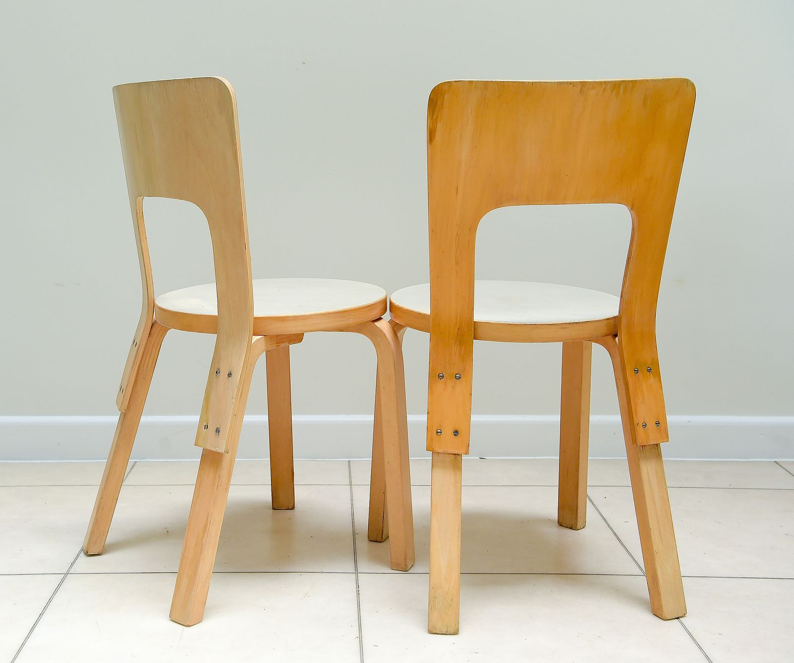 Pair Of Model 66 Chairs By Alvar Aalto For Artek, Finland photo furniture