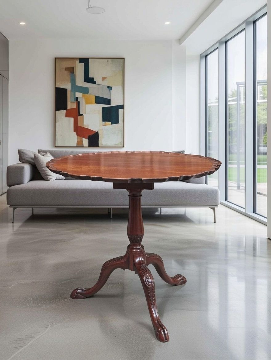 Beautiful 18th Century Mahogany Piecrust Birdcage Tripod Centre Table