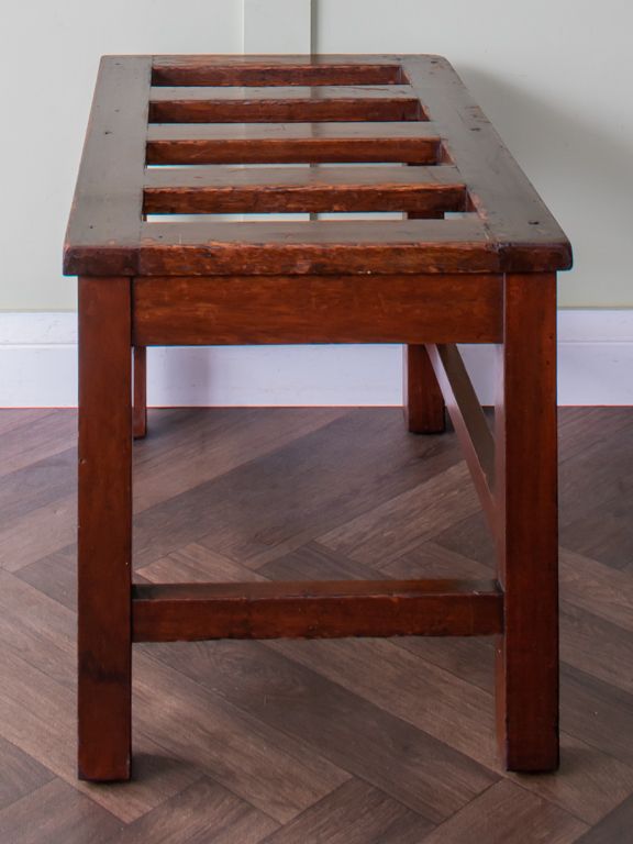 Bath Cabinet Makers Queens Hotel Leeds 1937 Oak Luggage Rack photo for sale