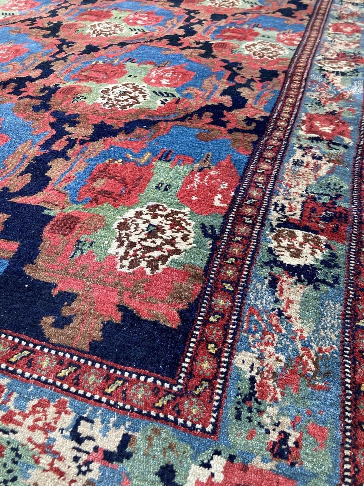 Antique Senneh Rug 1.82m X 1.38m photo vintage