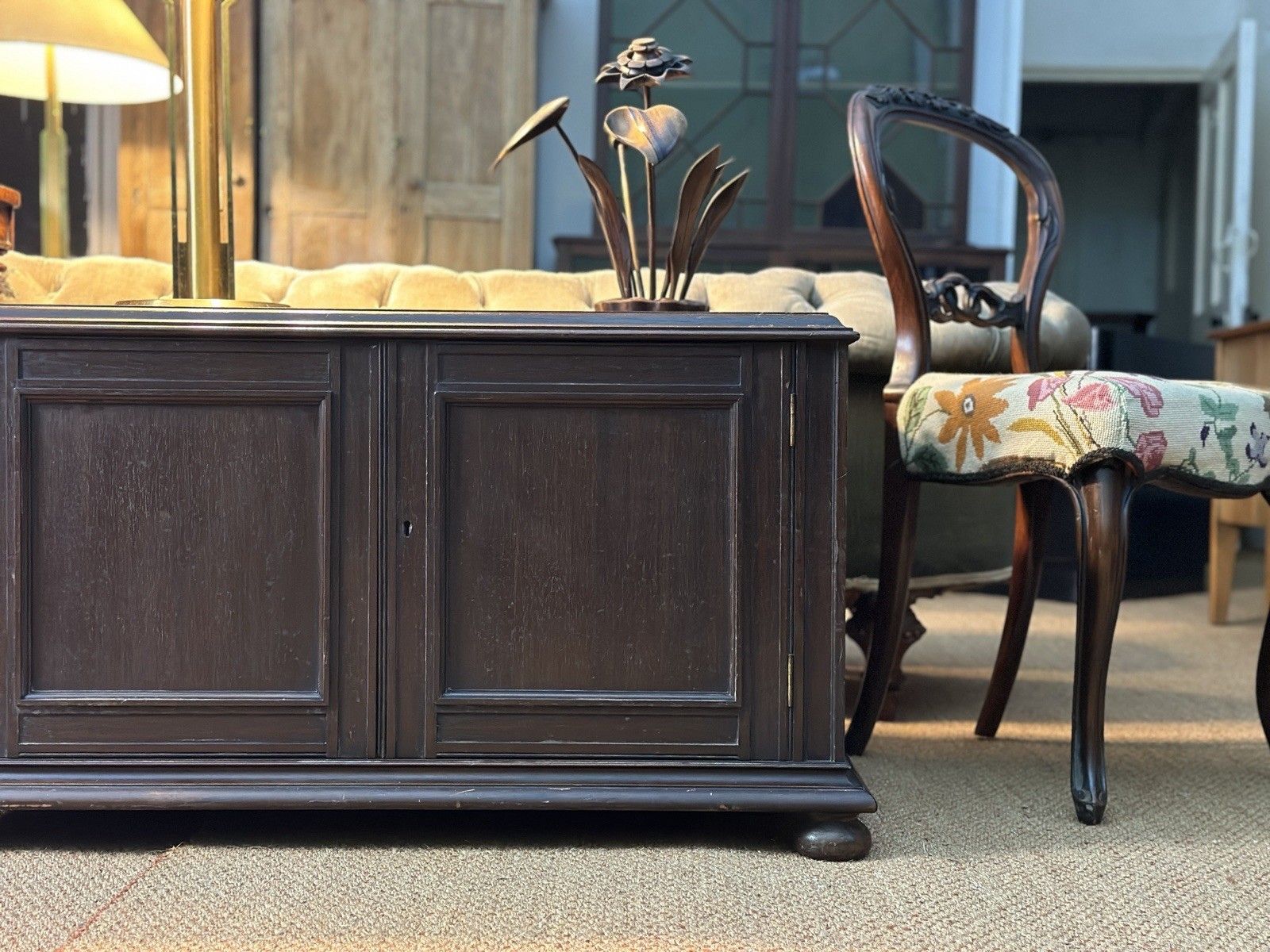 Small Antique Mahogany Cupboard Side Table Bed Side photo for sale