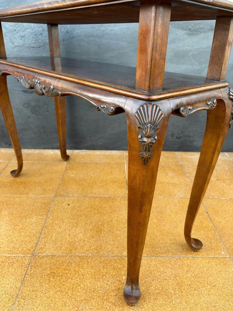 Furniture French Louis XV Style Carved Console Table With Cabriolé Legs, 1950 photo