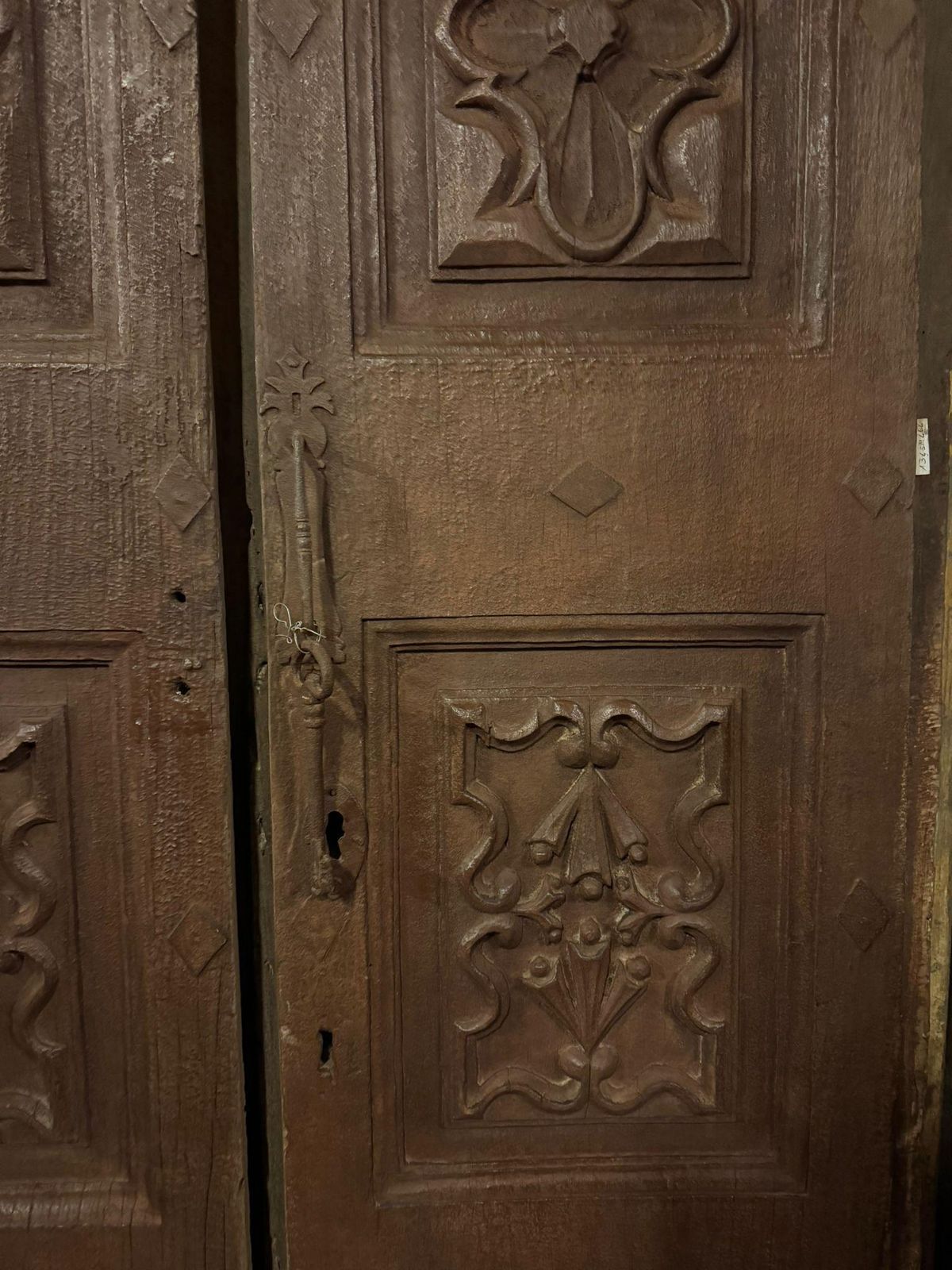 Double Front Door With Rich Carved Panels, Italy photo Home Fixtures