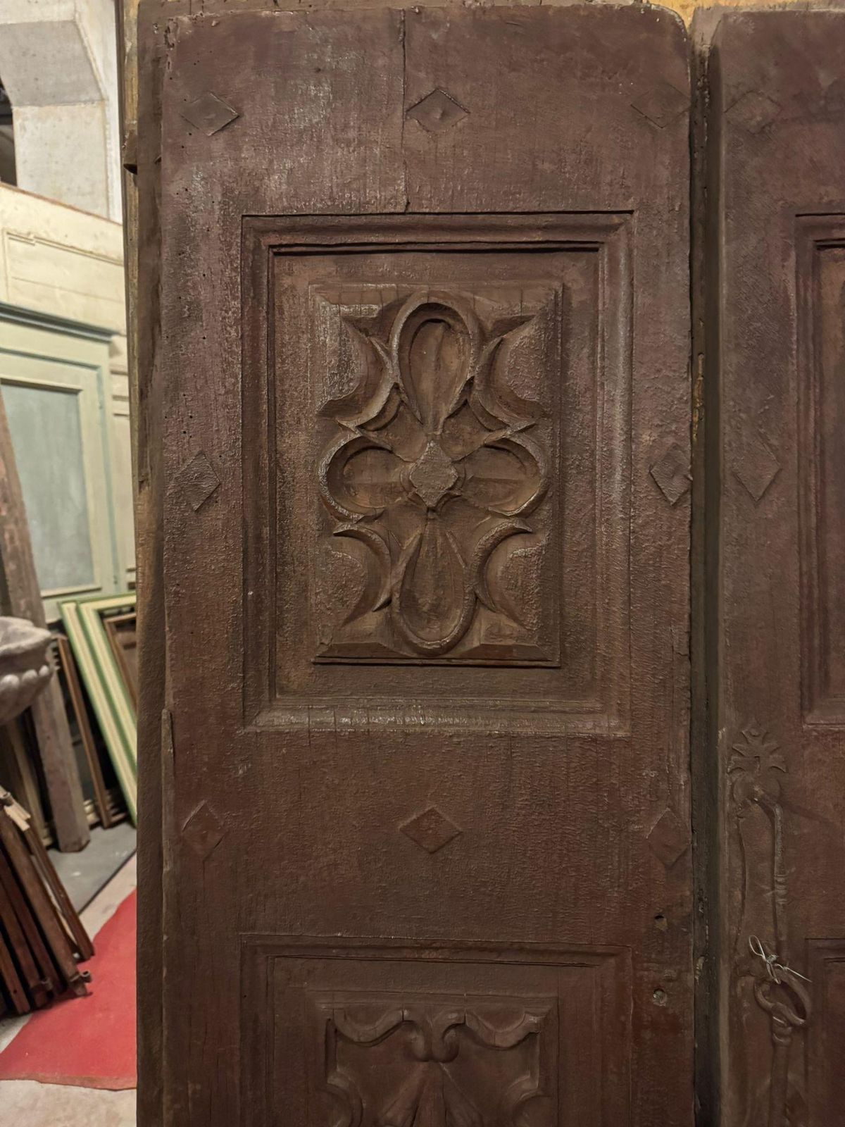 Double Front Door With Rich Carved Panels, Italy photo 5331.0