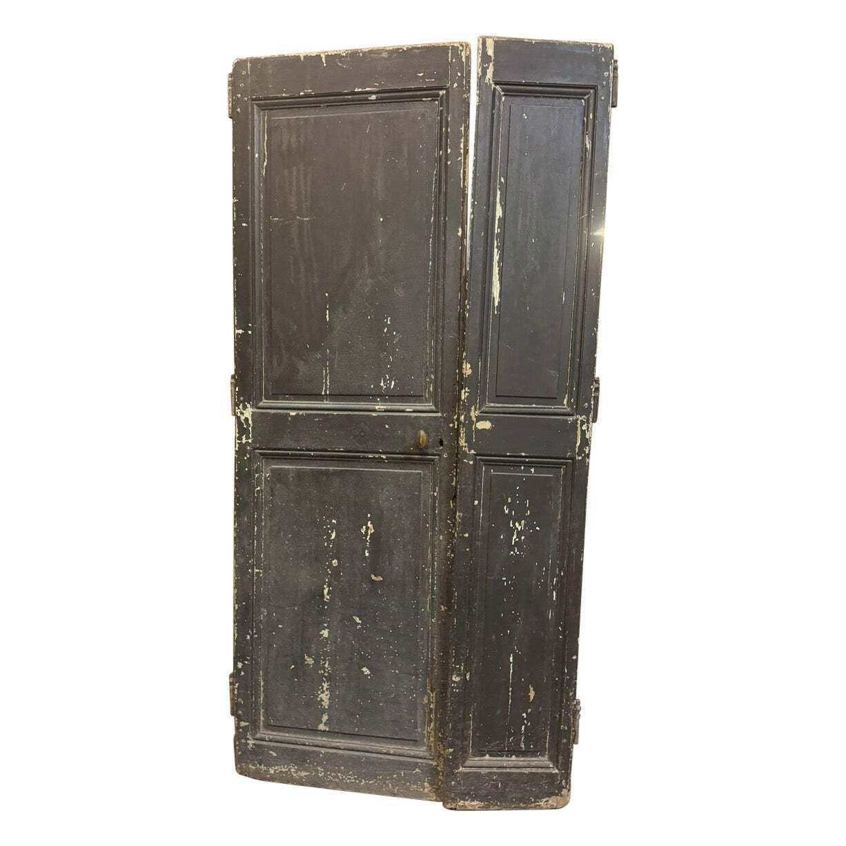 Entrance Door, Main Door, Double Wing, Black Lacquered, Italy