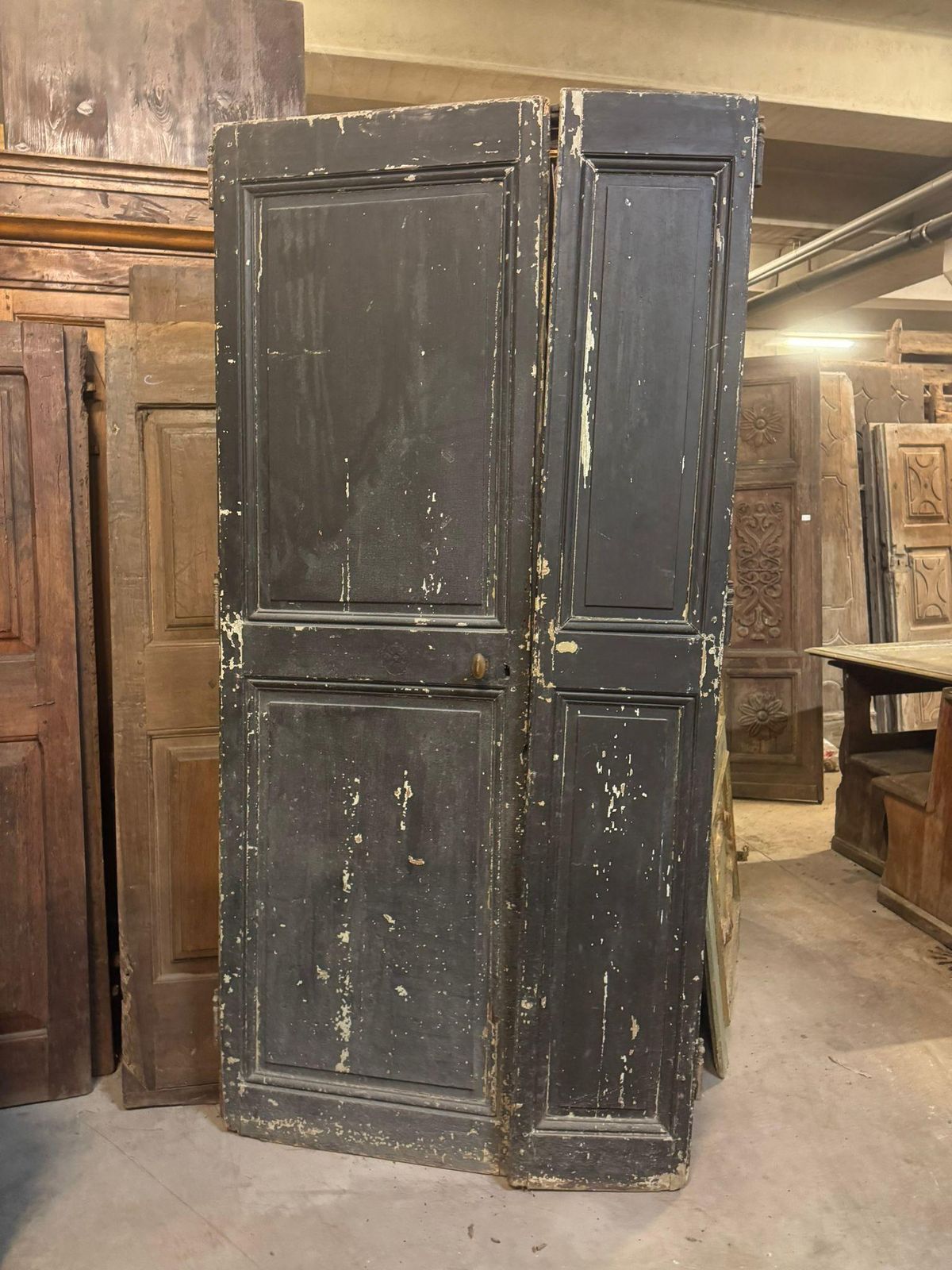 Entrance Door, Main Door, Double Wing, Black Lacquered, Italy photo furniture